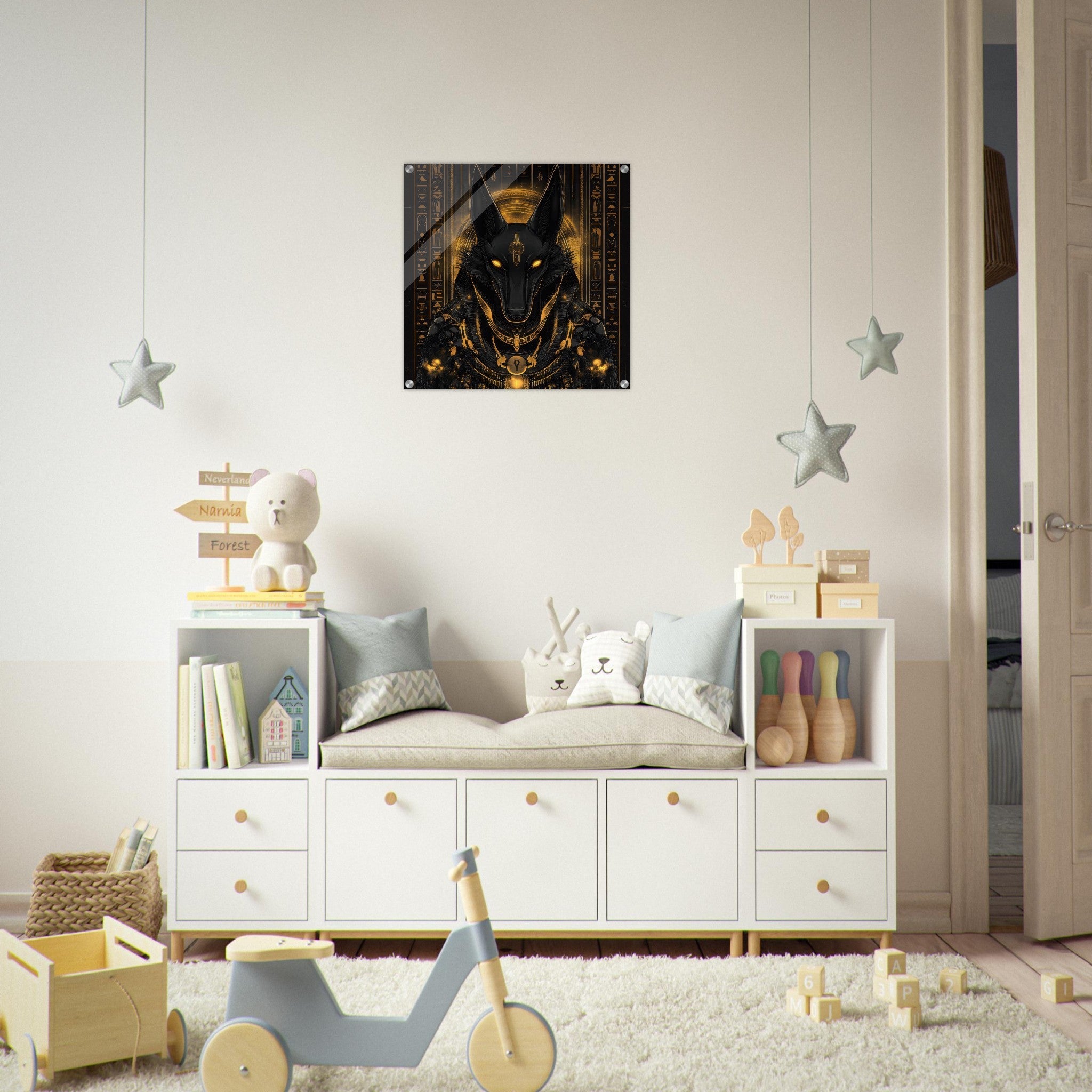 Acrylic Print Square - Anubis Guiding Souls 3 - Shop Ai Art WebShop - Digital Art online Store