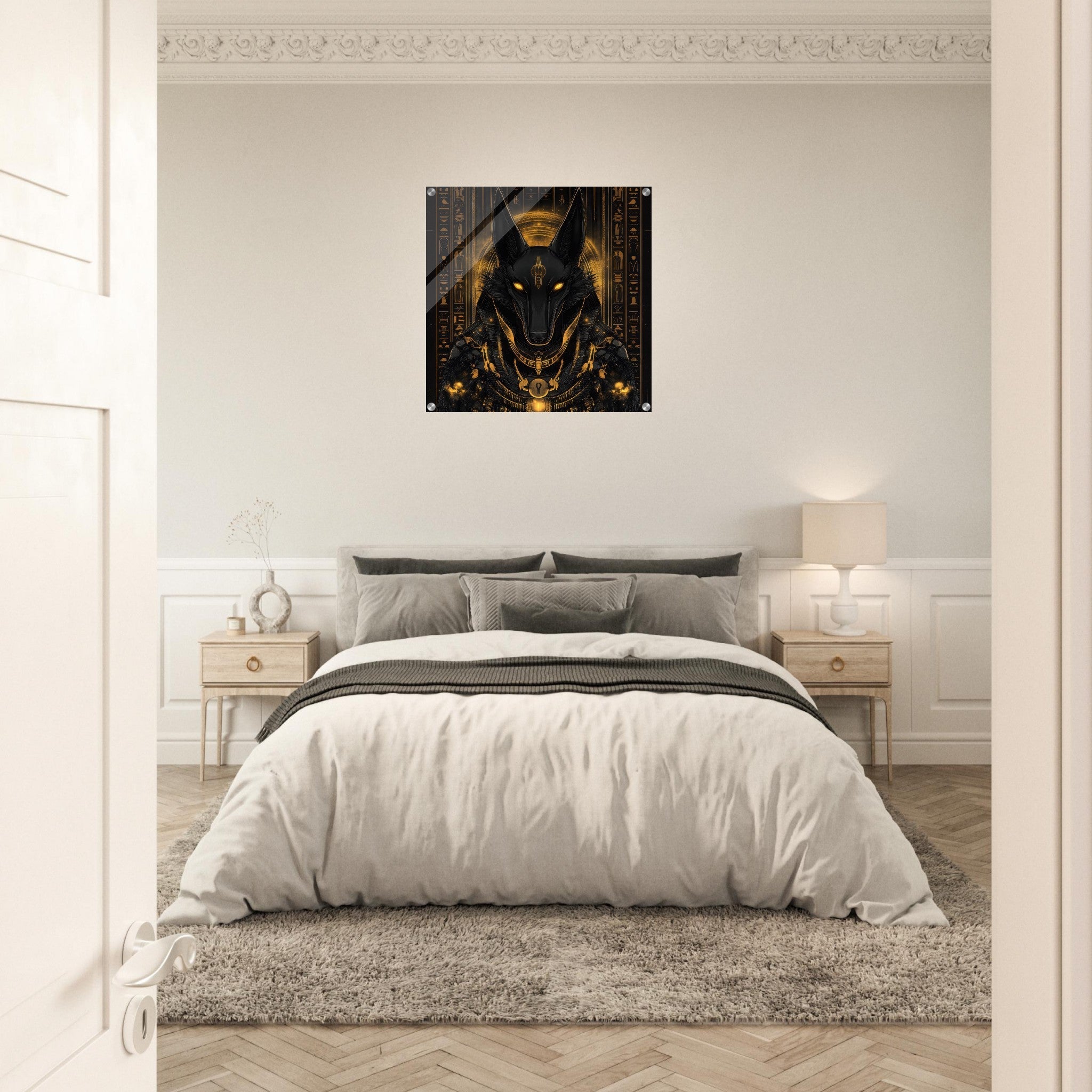 Acrylic Print Square - Anubis Guiding Souls 3 - Shop Ai Art WebShop - Digital Art online Store