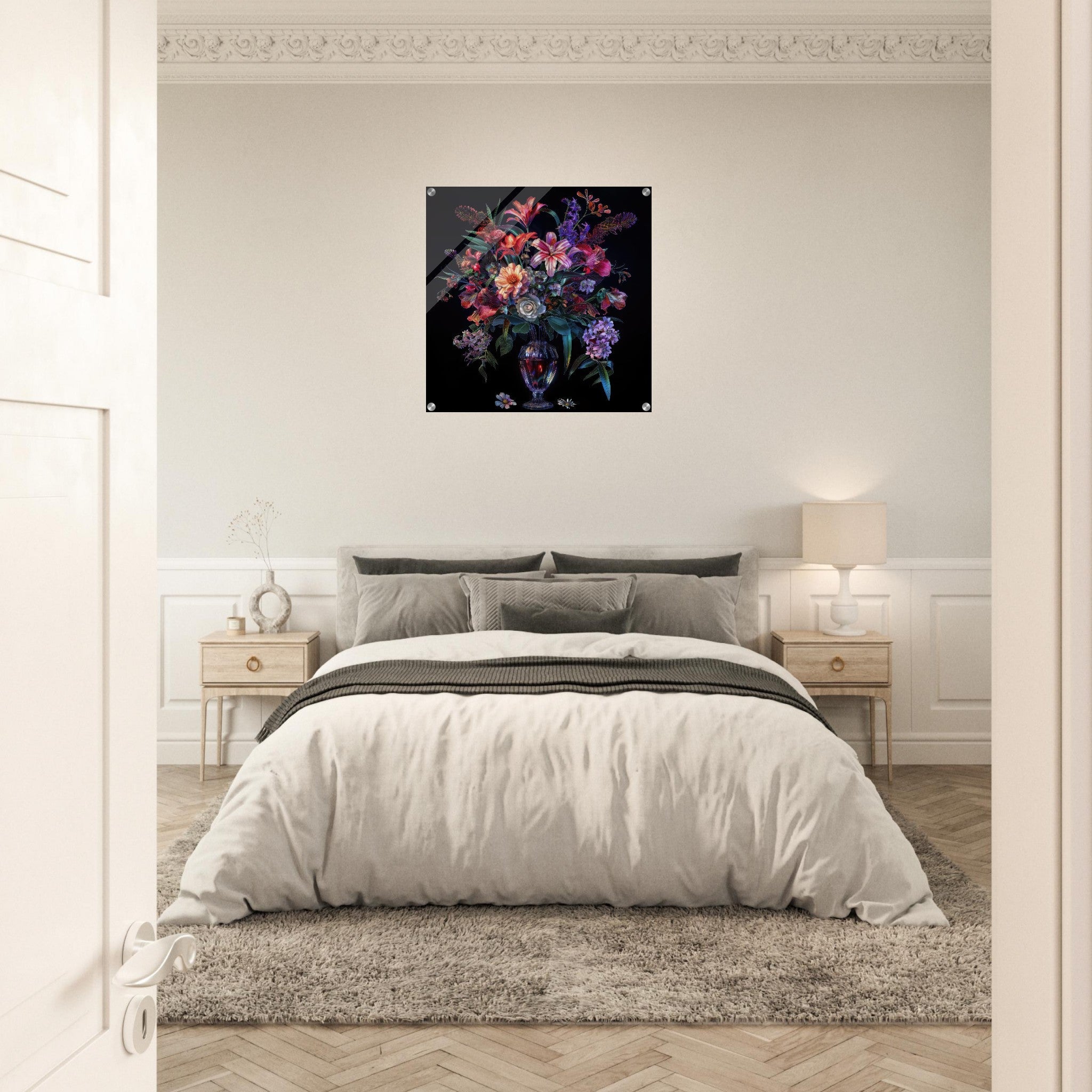 Acrylic Print Square - Colorfull Flower Art 14 - Shop Ai Art WebShop - Digital Art online Store