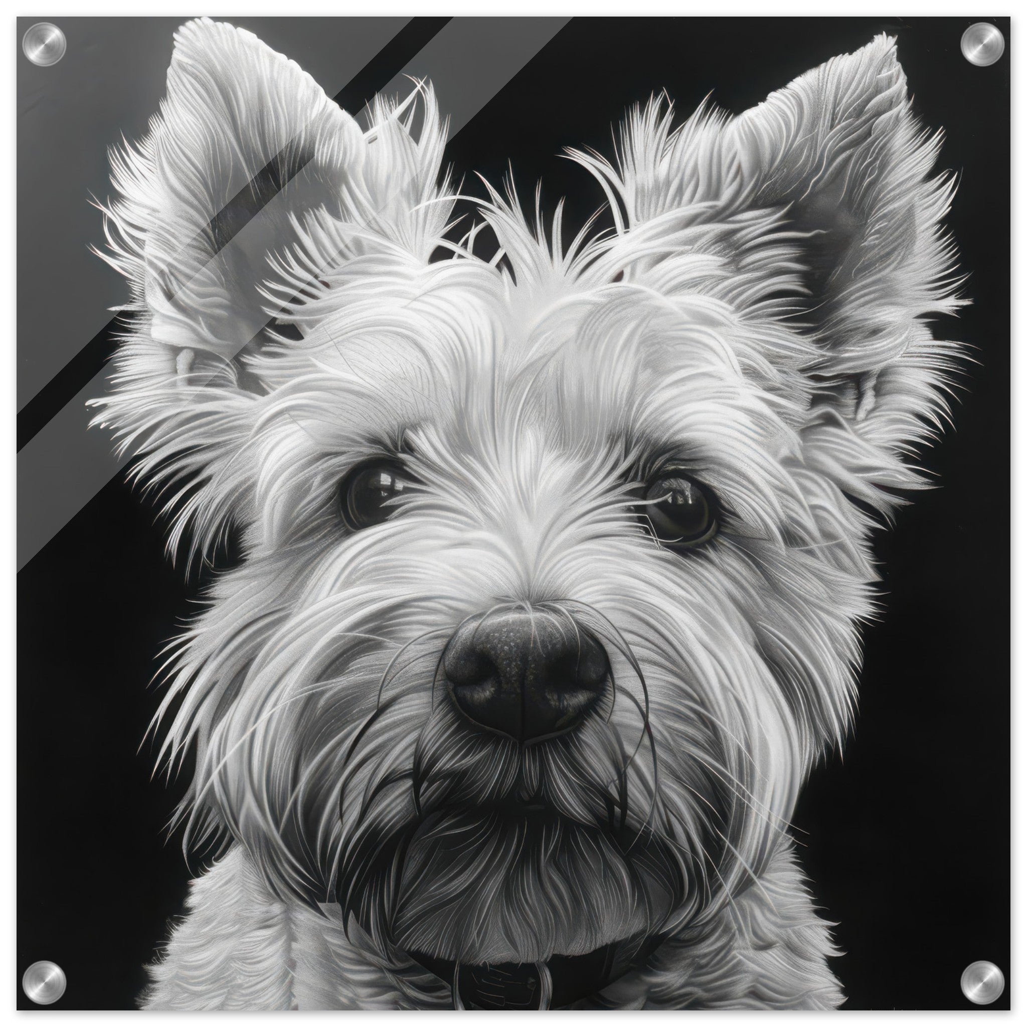 Acrylic Print Square - Dogs Westie Art - Shop Ai Art WebShop - Digital Art online Store
