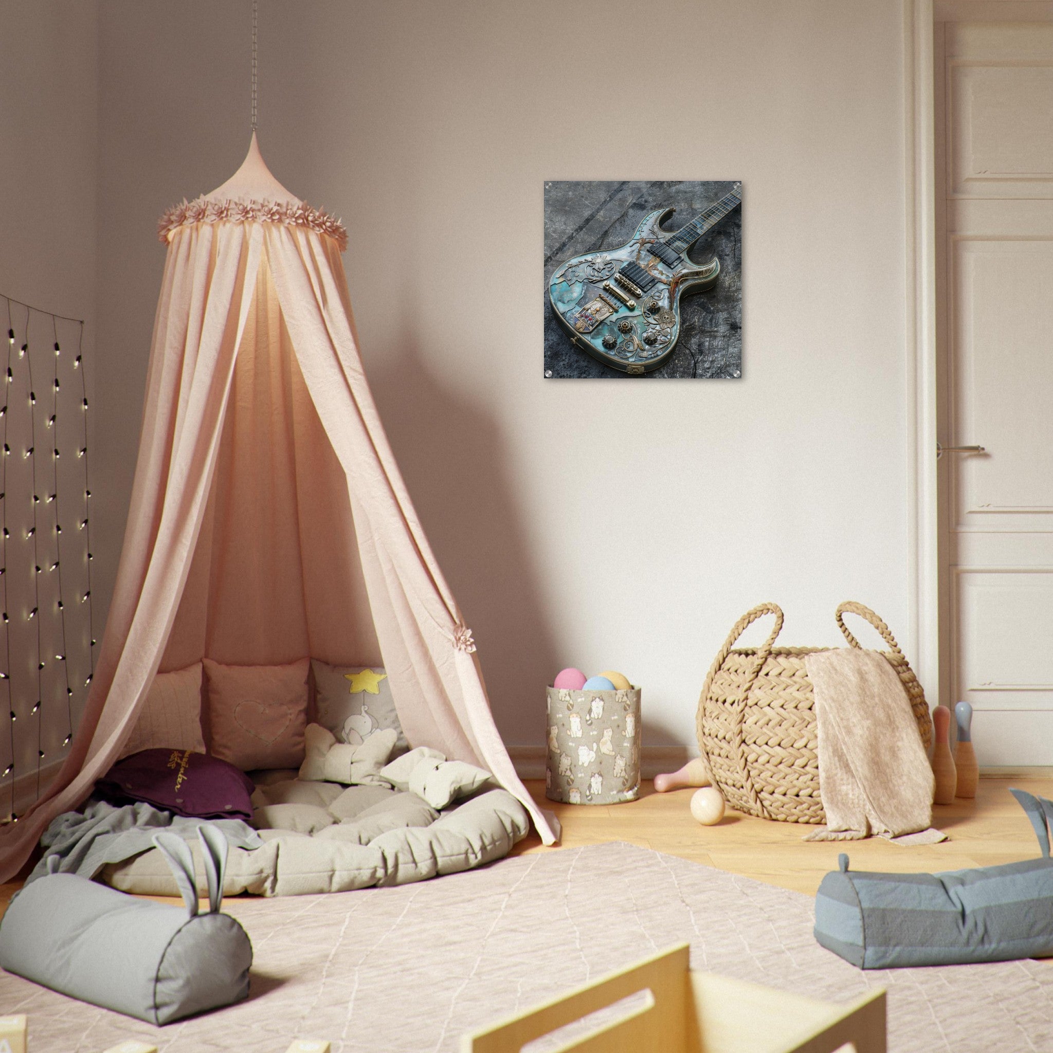 Acrylic Print Square - Guitar Art - Shop Ai Art WebShop - Digital Art online Store