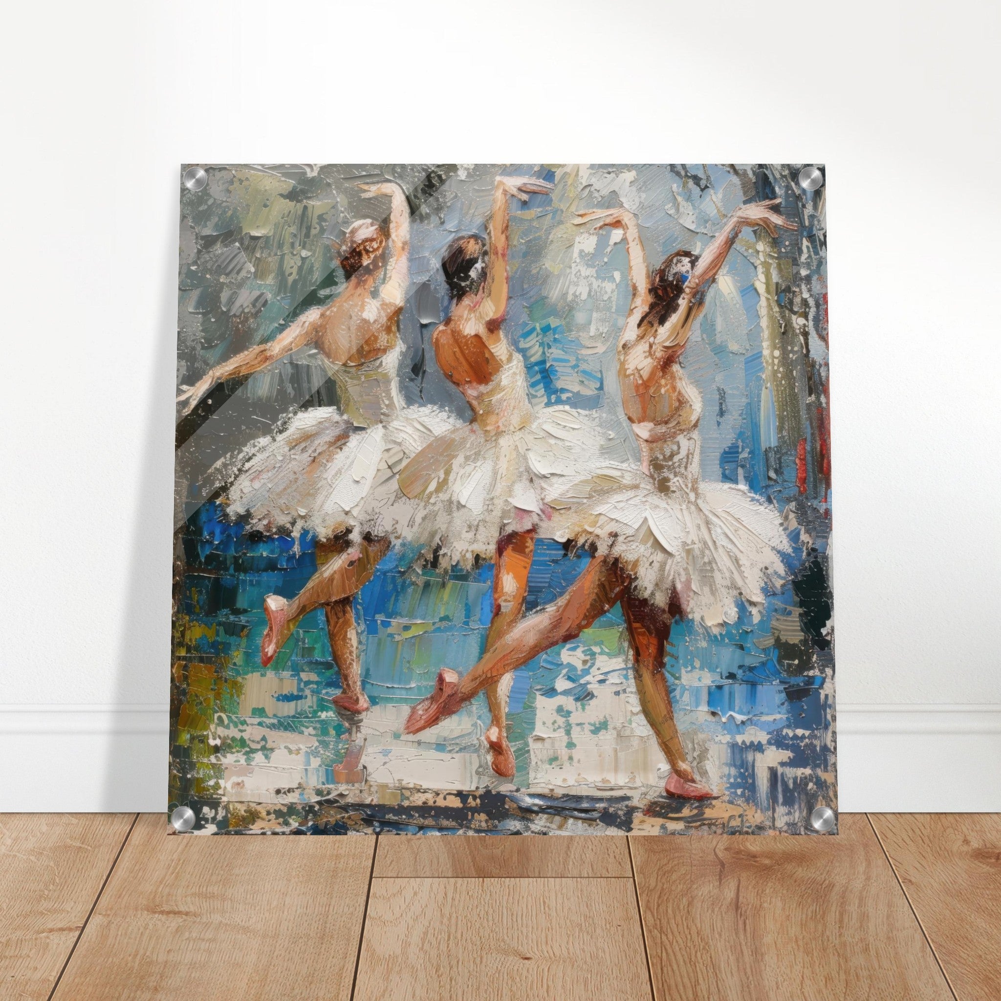 Acrylic Print Square - Impressionism ballet dansers dancing the swan - Shop Ai Art WebShop - Digital Art online Store