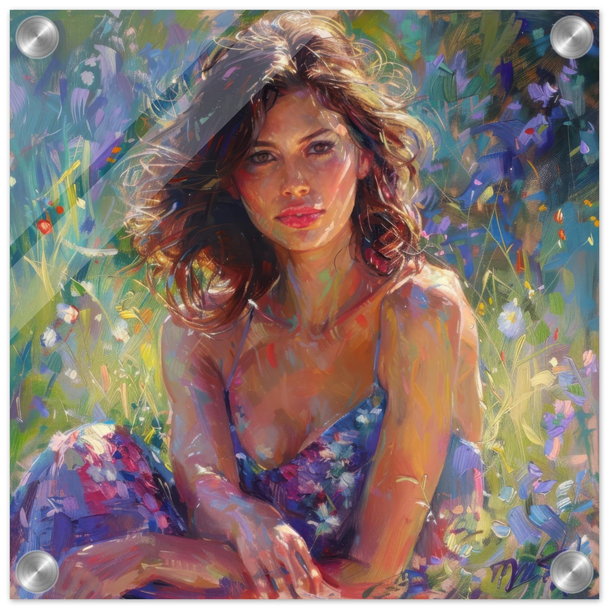 Acrylic Print Square - impressionism Hot Women 2 - Shop Ai Art WebShop - Digital Art online Store