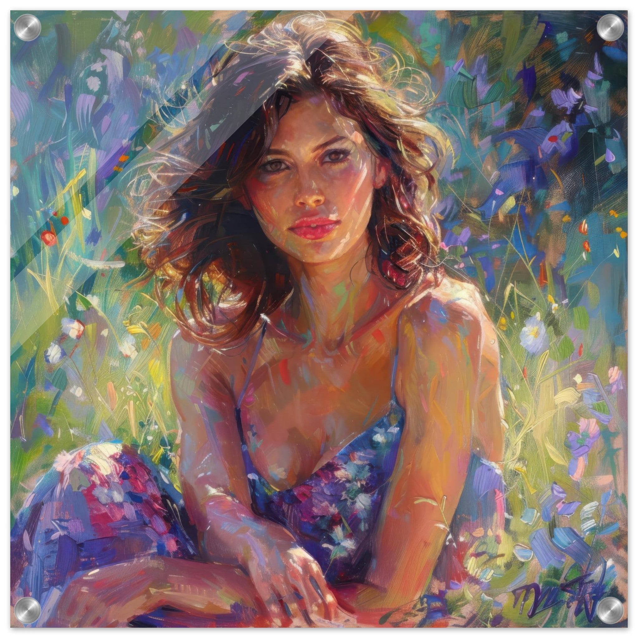 Acrylic Print Square - impressionism Hot Women 2 - Shop Ai Art WebShop - Digital Art online Store