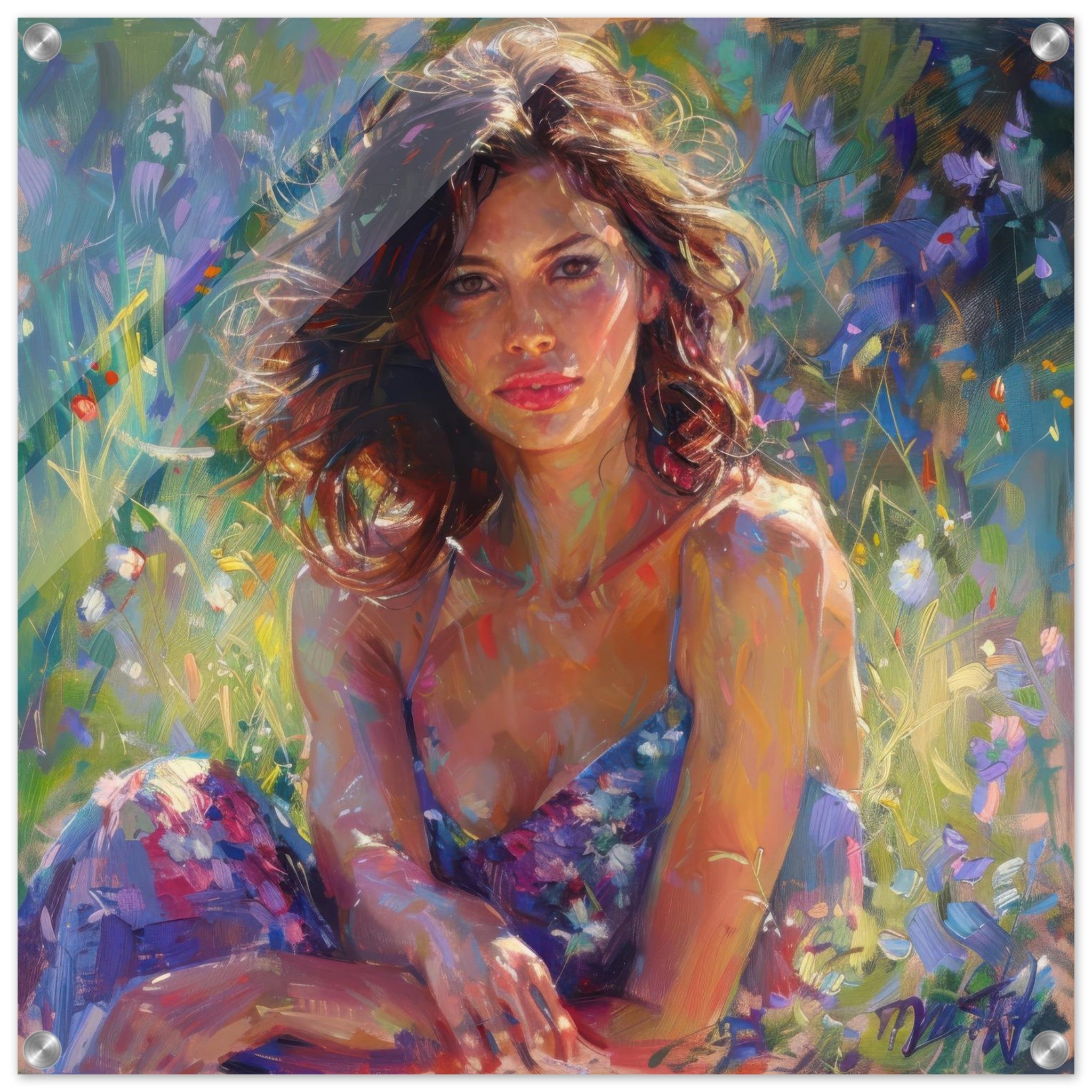 Acrylic Print Square - impressionism Hot Women 2 - Shop Ai Art WebShop - Digital Art online Store