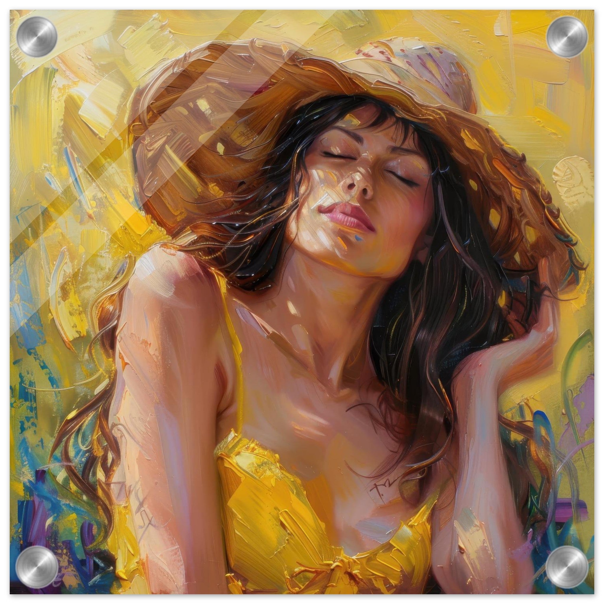 Acrylic Print Square - impressionism Hot Women - Shop Ai Art WebShop - Digital Art online Store