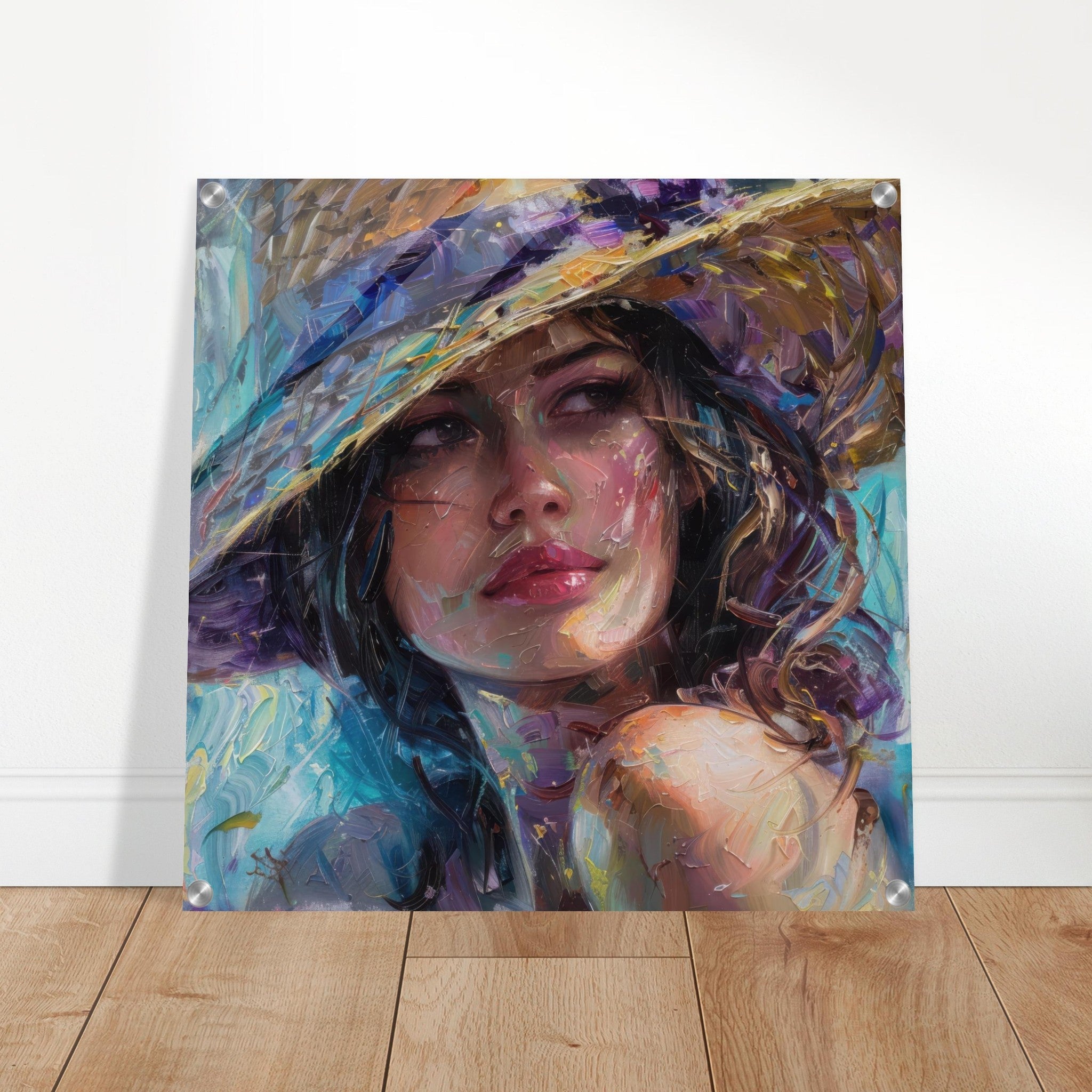 Acrylic Print Square - impressionism Hot Women 3 - Shop Ai Art WebShop - Digital Art online Store