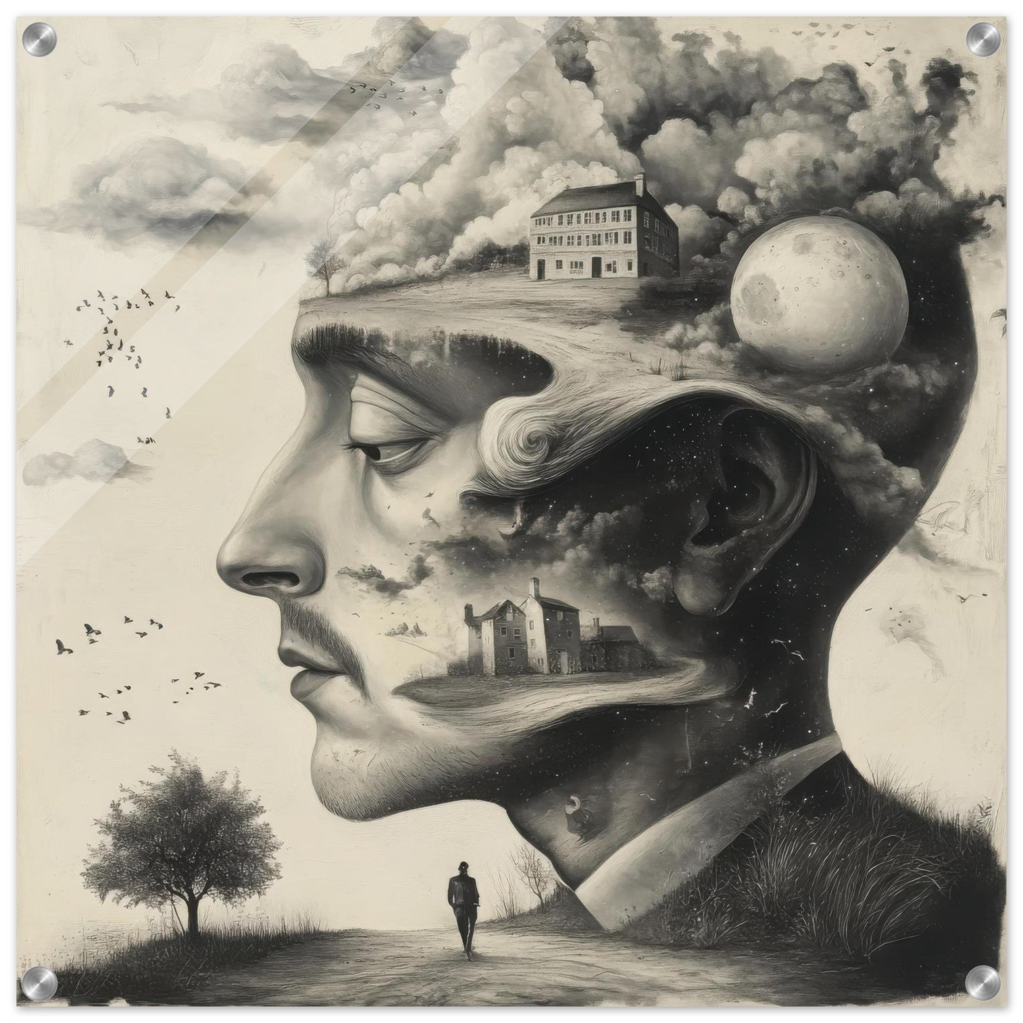 Acrylic Print Square - surrealistic art style 5 - Shop Ai Art WebShop - Digital Art online Store