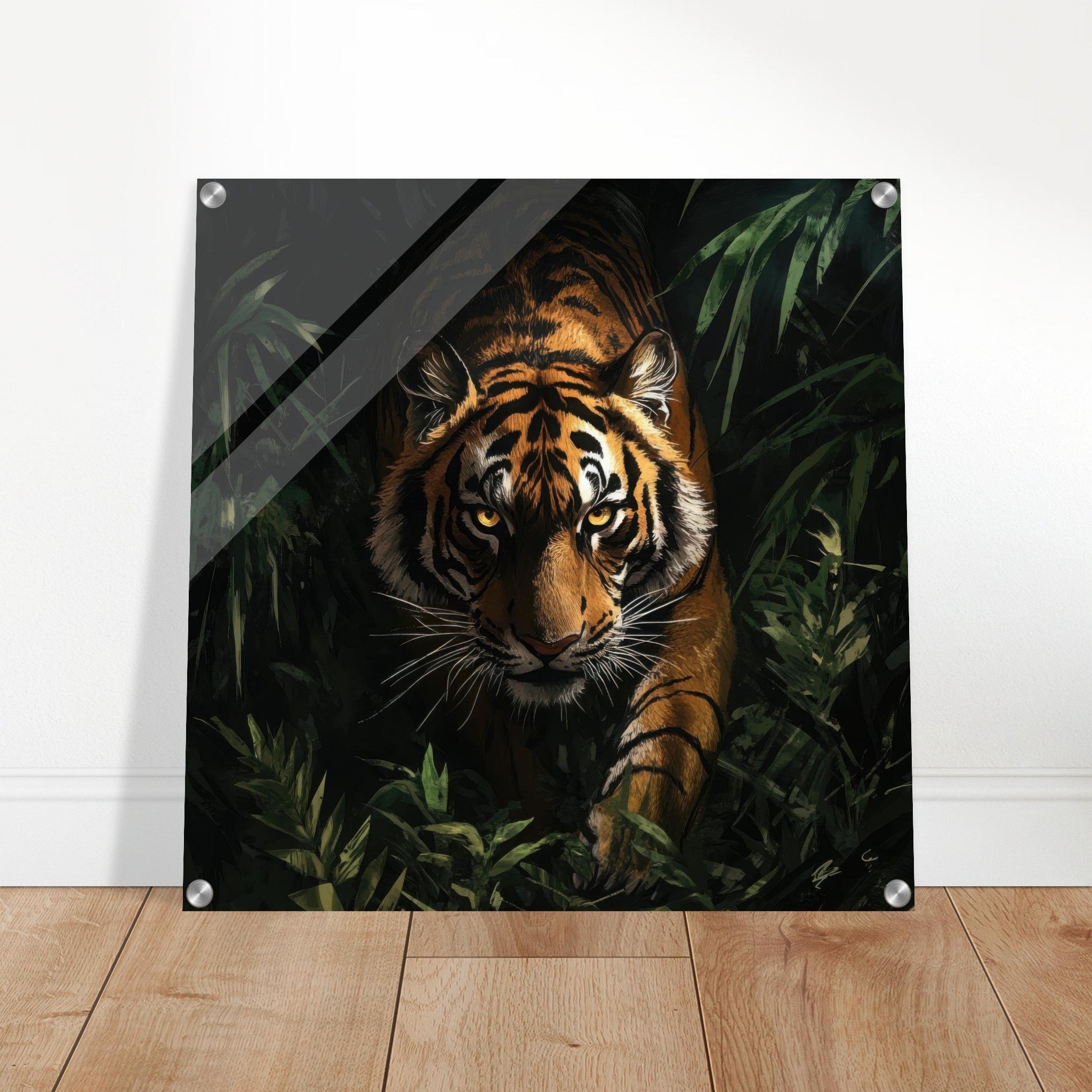 Acrylic Print Square - The Majestic Tiger in the Wild - Shop Ai Art WebShop - Digital Art online Store