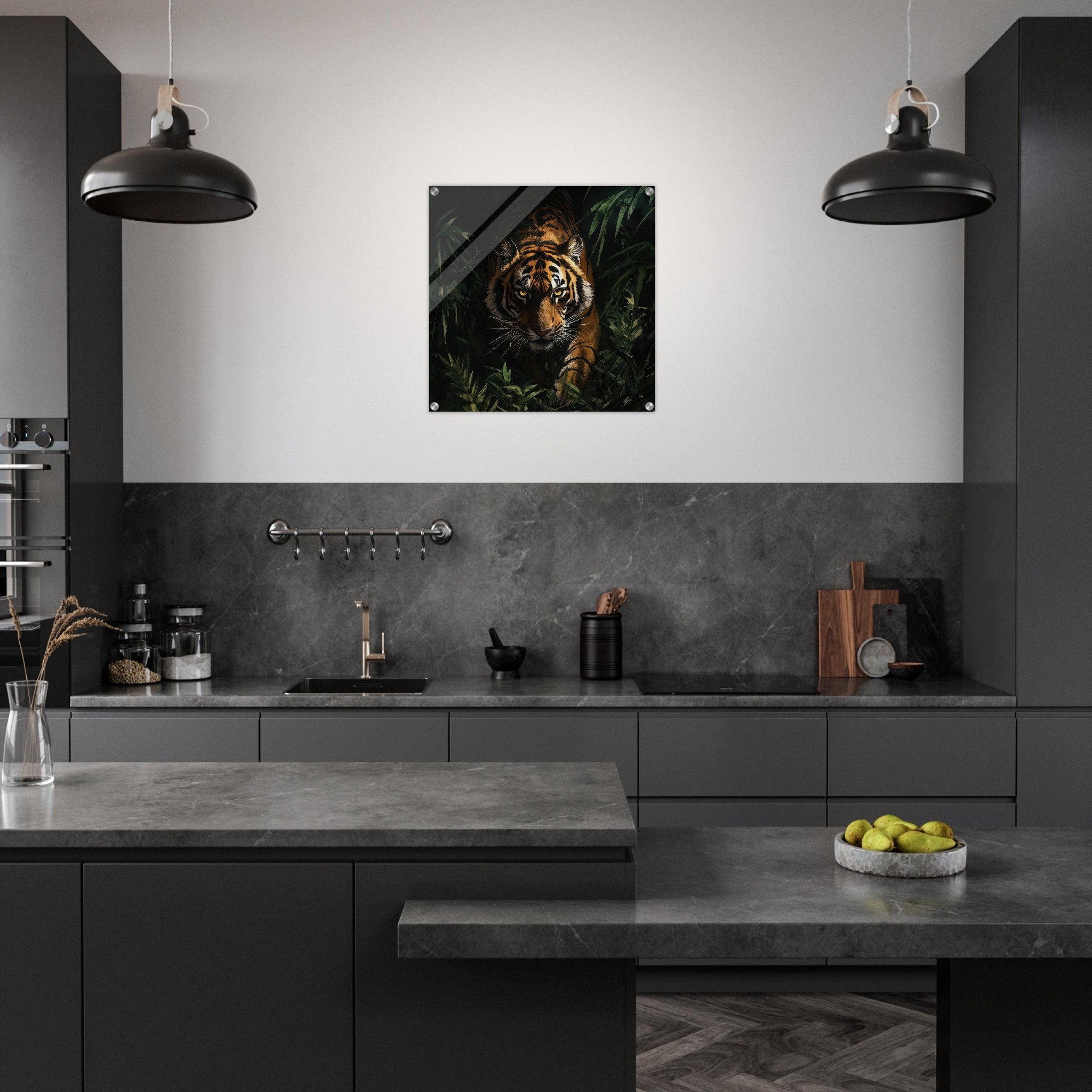 Acrylic Print Square - The Majestic Tiger in the Wild - Shop Ai Art WebShop - Digital Art online Store