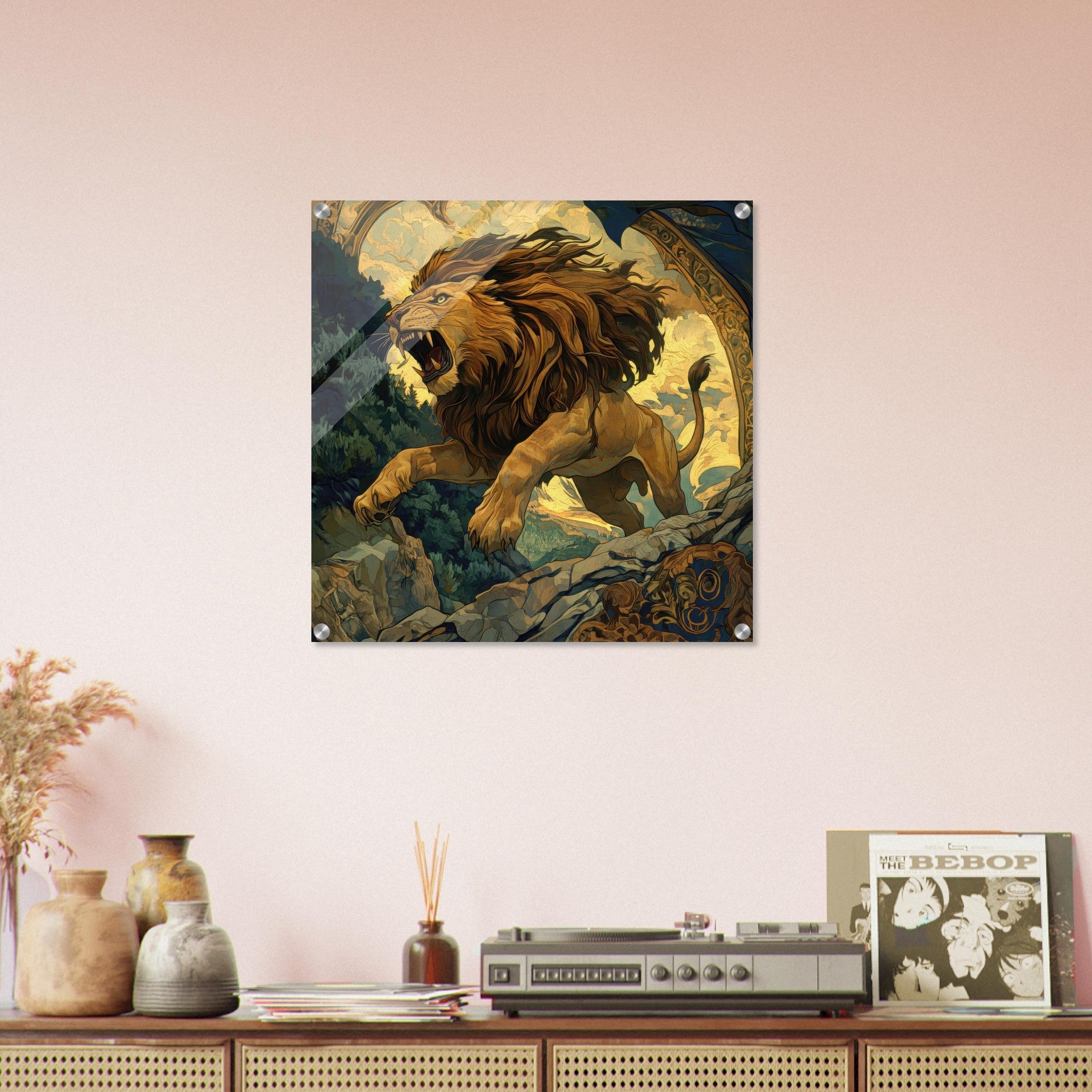 Acrylic Print Square - The Nemean Lion - Ai Art Force