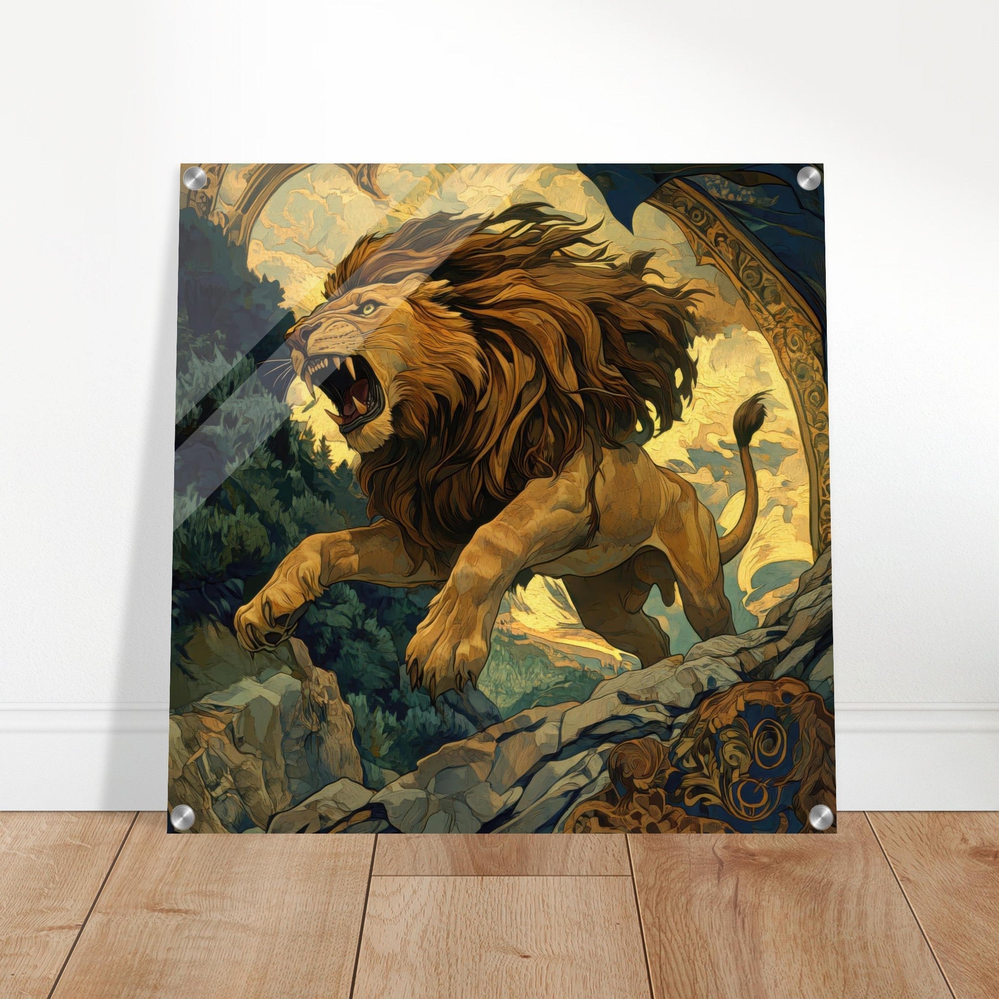 Acrylic Print Square - The Nemean Lion - Ai Art Force