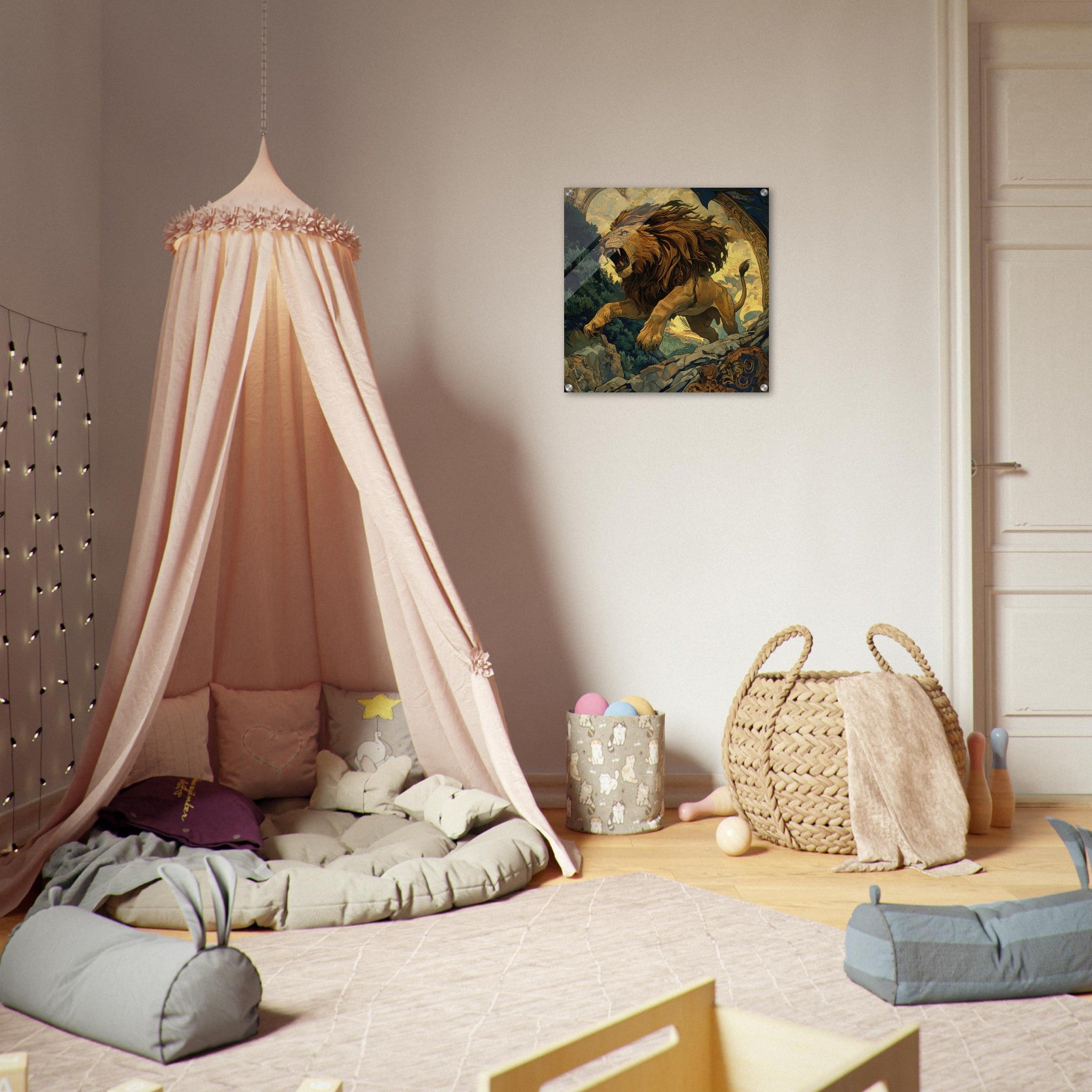 Acrylic Print Square - The Nemean Lion - Ai Art Force