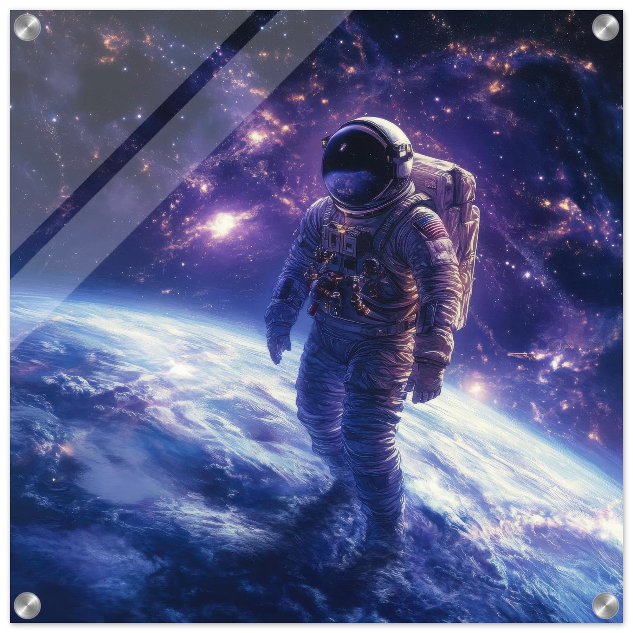 Acrylic Print Square - The role of space exploration in uniting humanit 1 - Shop Ai Art WebShop - Digital Art online Store