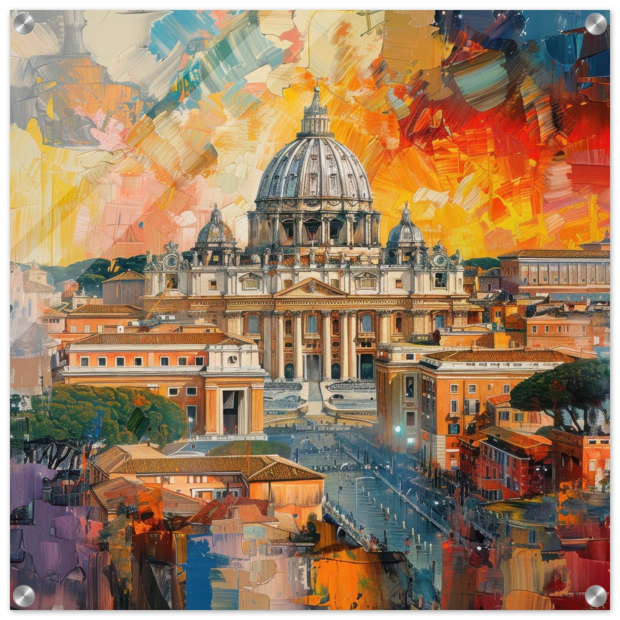 Acrylic Print Square - The Sacred Vesture abstract art style - Shop Ai Art WebShop - Digital Art online Store