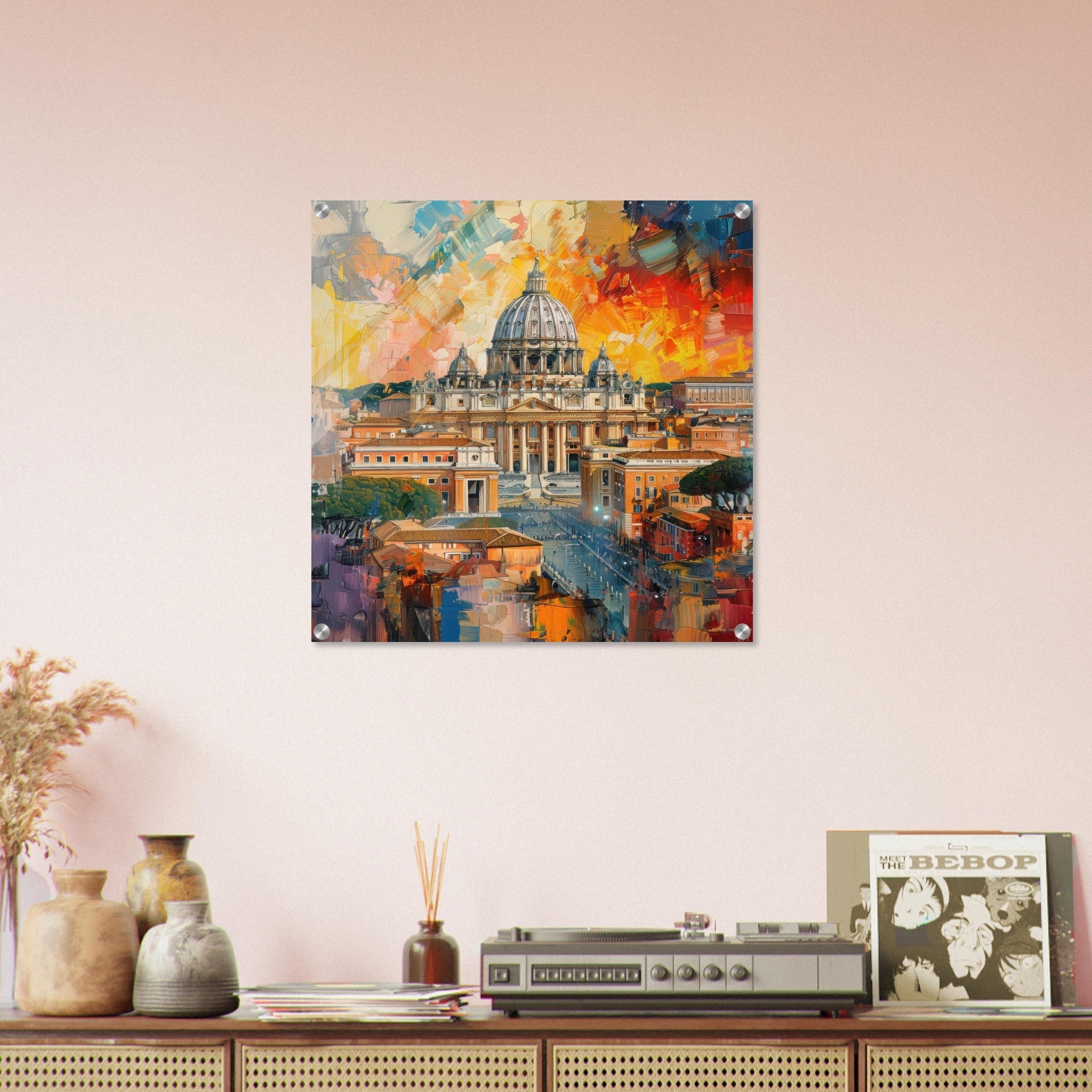 Acrylic Print Square - The Sacred Vesture abstract art style - Shop Ai Art WebShop - Digital Art online Store