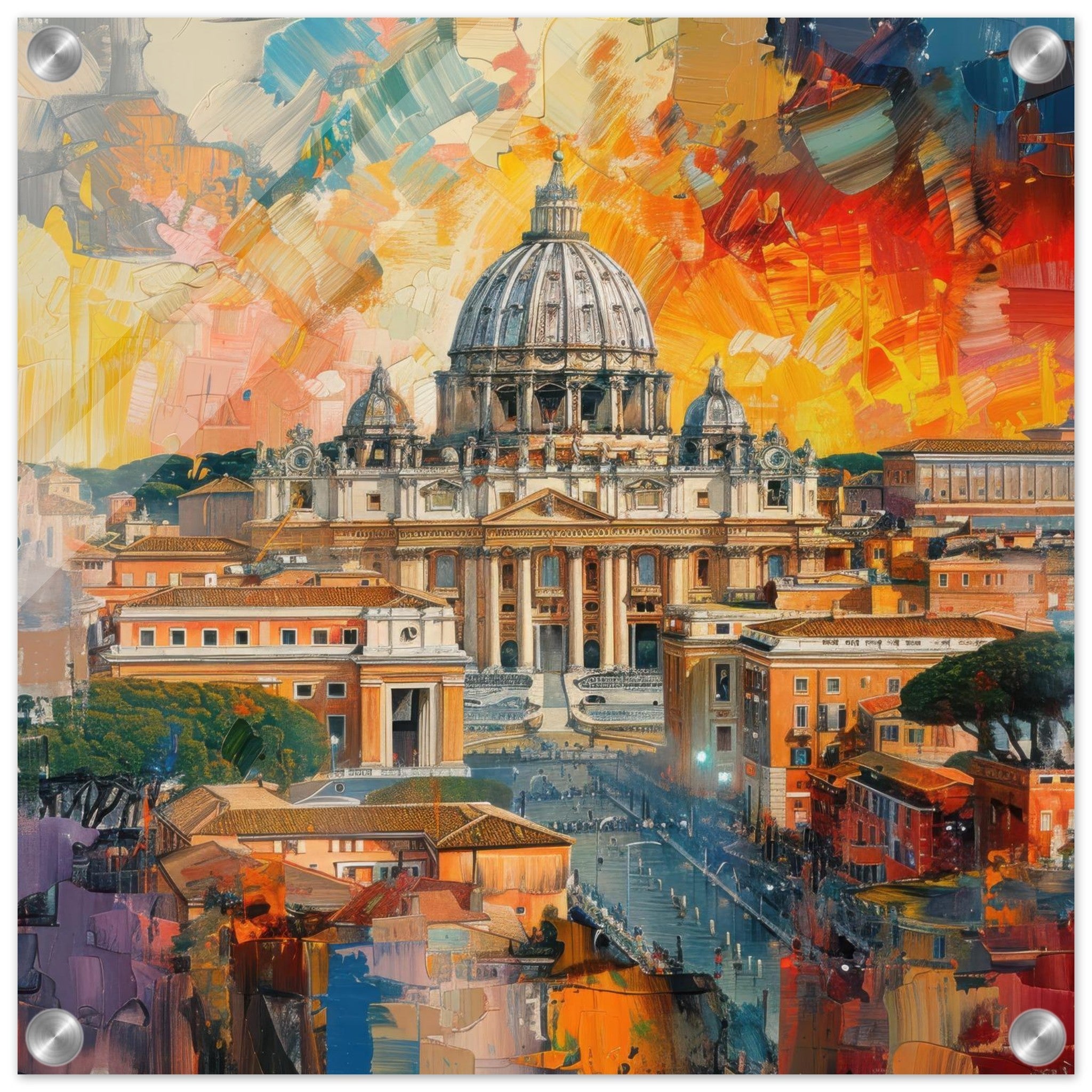 Acrylic Print Square - The Sacred Vesture abstract art style - Shop Ai Art WebShop - Digital Art online Store