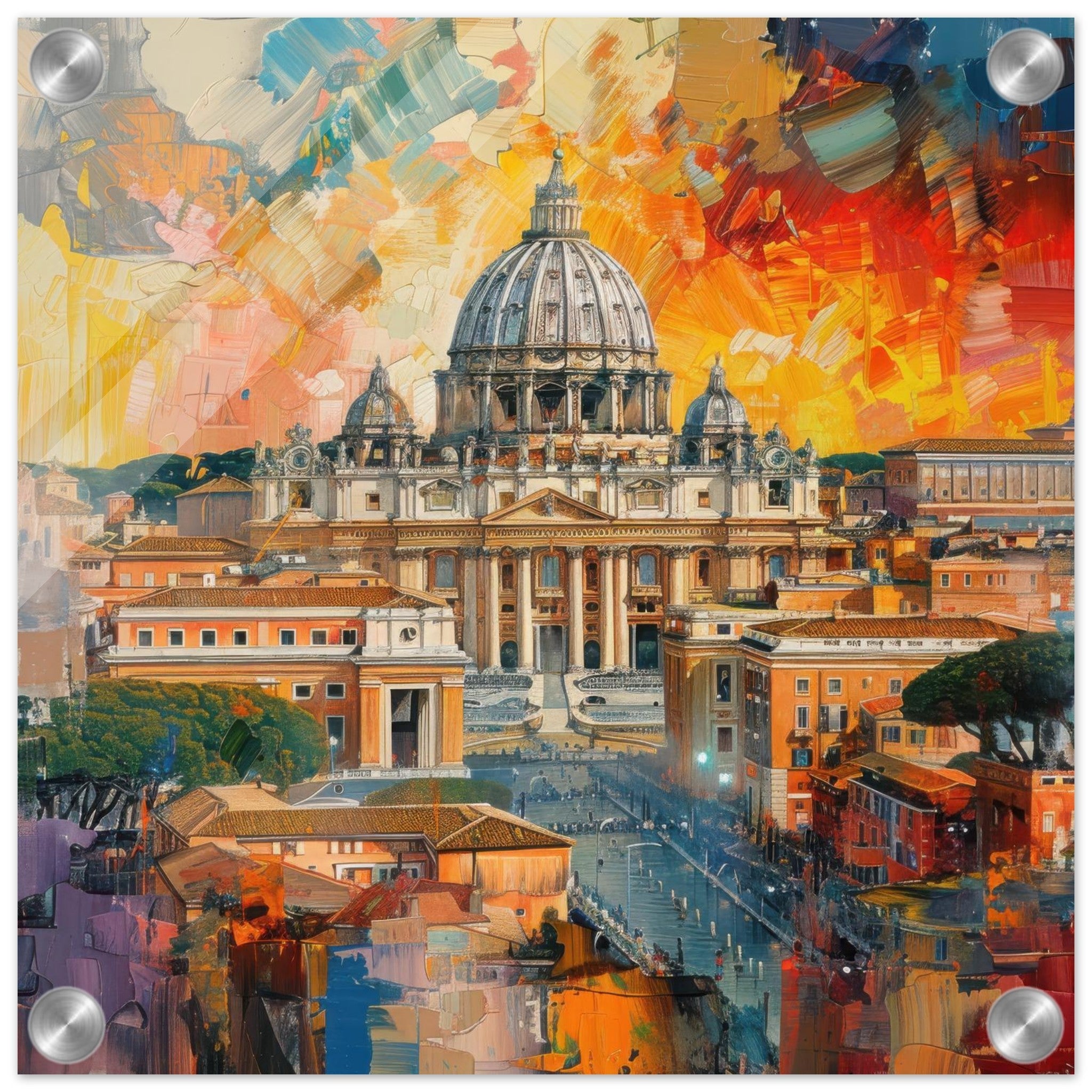 Acrylic Print Square - The Sacred Vesture abstract art style - Shop Ai Art WebShop - Digital Art online Store