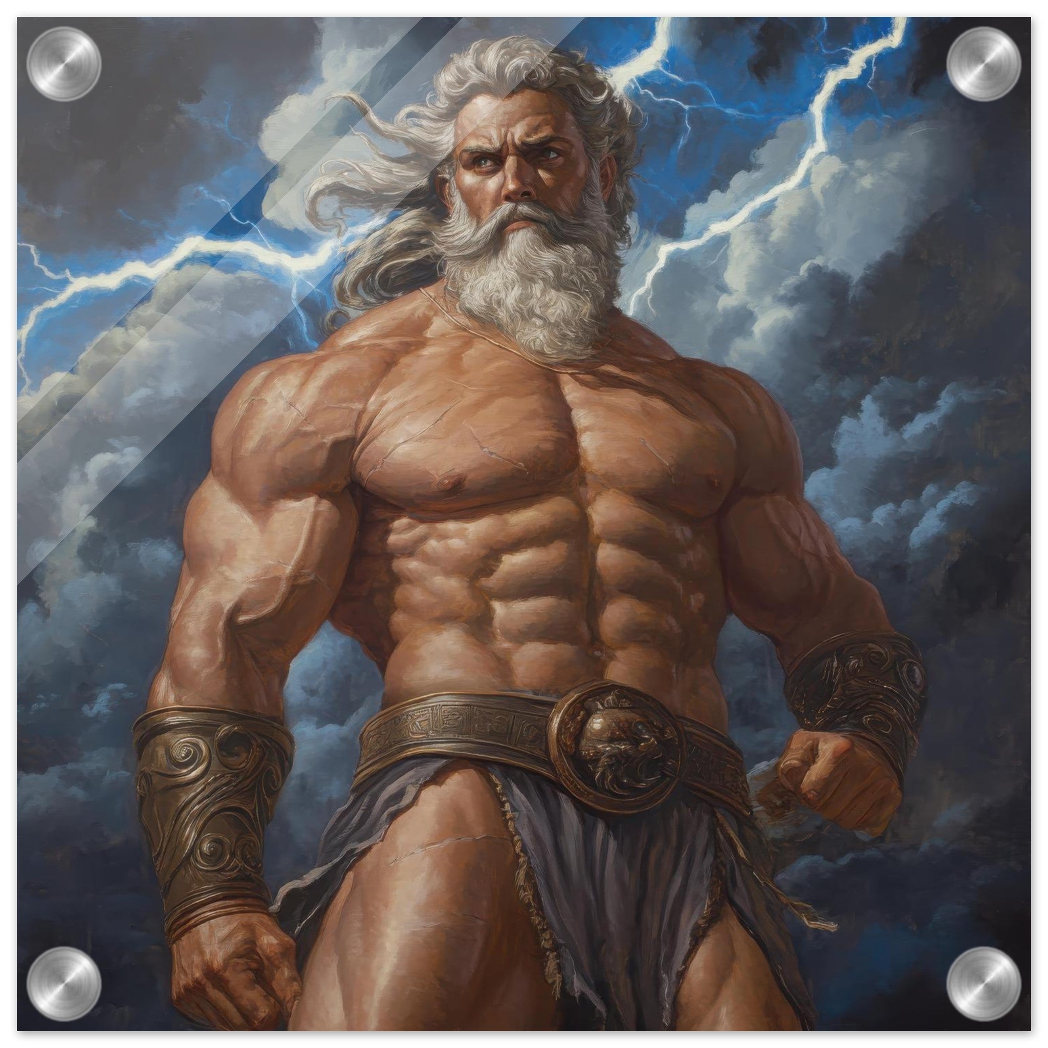 Acrylic Print Square - Zeus on Mount Olympus - Shop Ai Art WebShop - Digital Art online Store