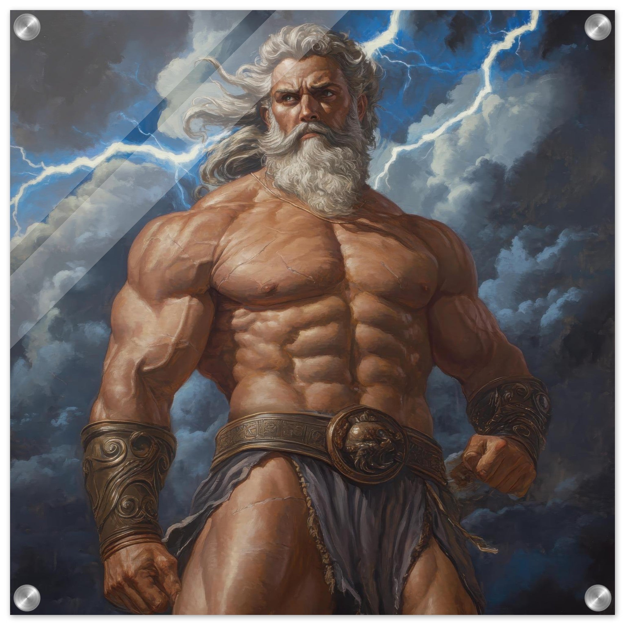 Acrylic Print Square - Zeus on Mount Olympus - Shop Ai Art WebShop - Digital Art online Store