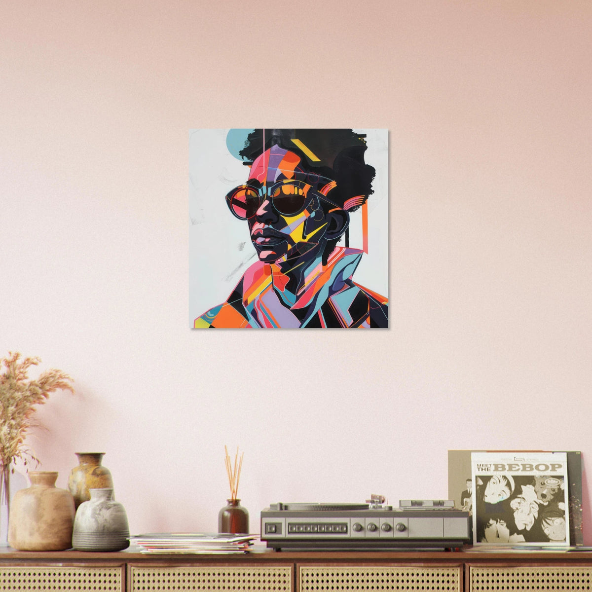Afrofuturism swedish sharkansas in abstract styl 3 - Shop Ai Art WebShop - Digital Art online Store