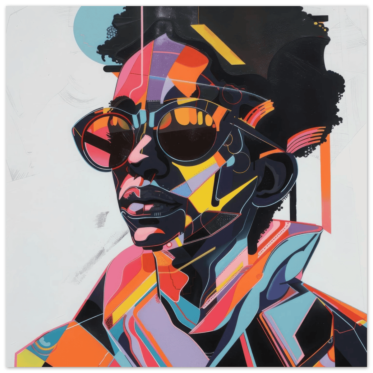 Afrofuturism swedish sharkansas in abstract styl 3 - Shop Ai Art WebShop - Digital Art online Store