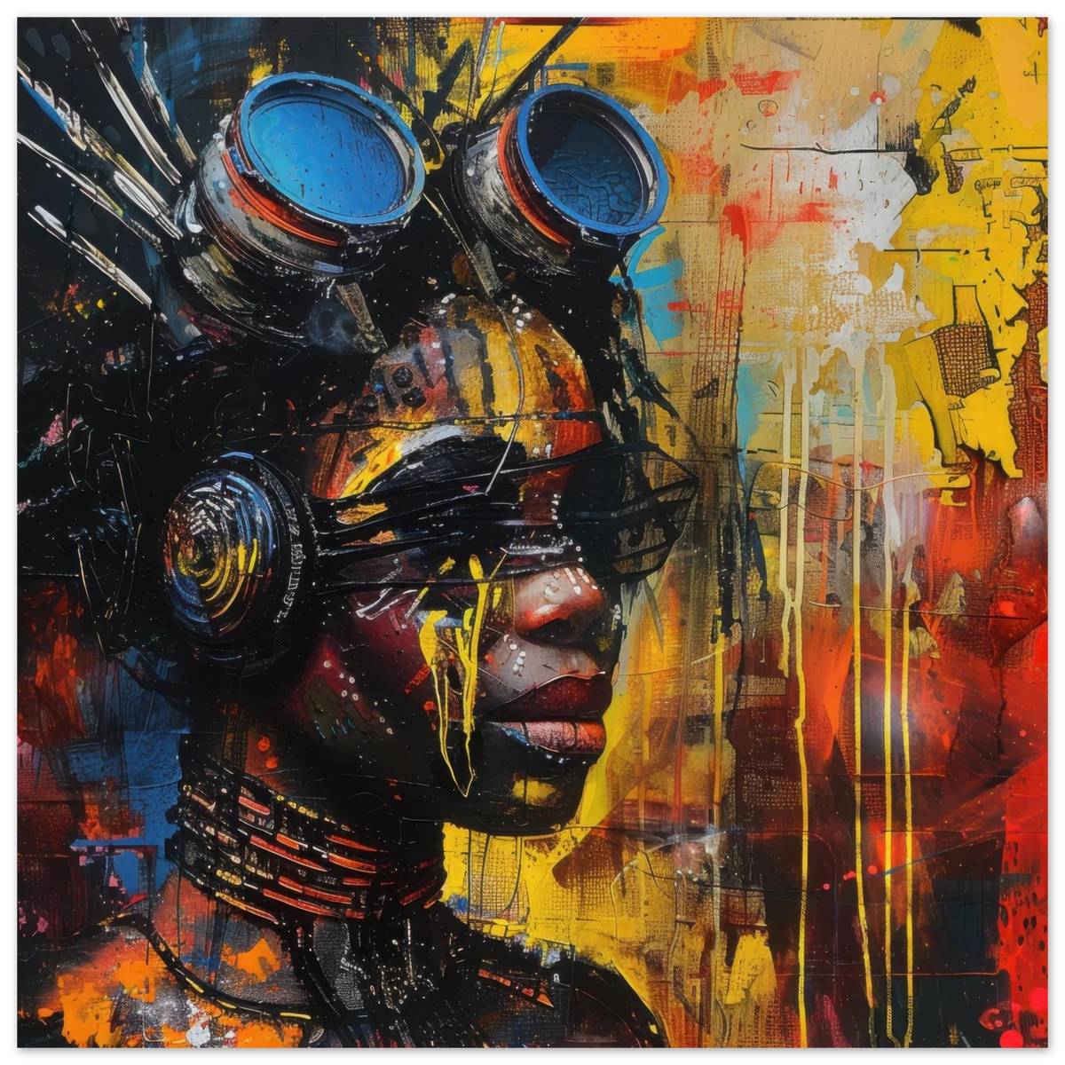 Afrofuturism swedish sharkansas in abstract styl 7 - Shop Ai Art WebShop - Digital Art online Store