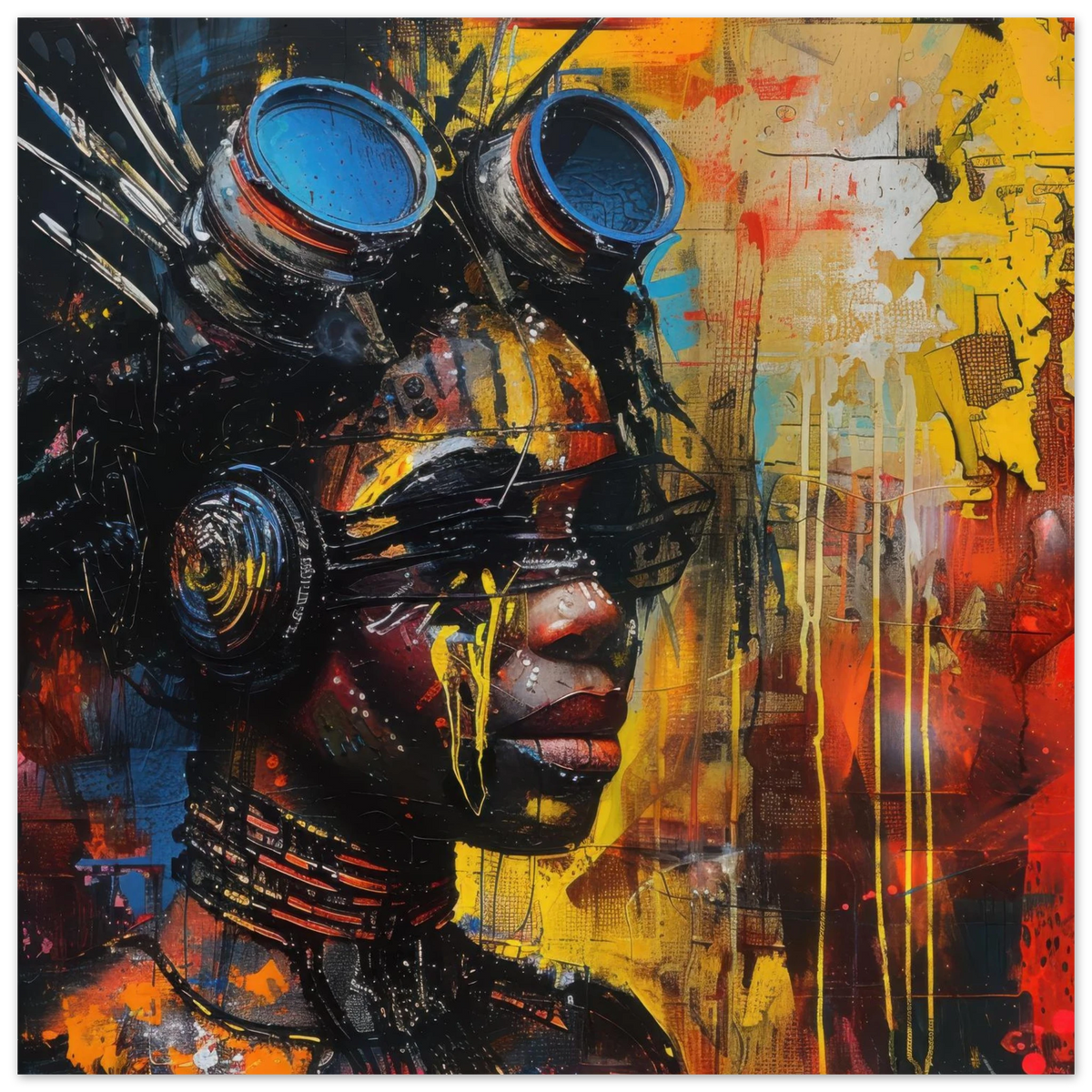 Afrofuturism swedish sharkansas in abstract styl 7 - Shop Ai Art WebShop - Digital Art online Store