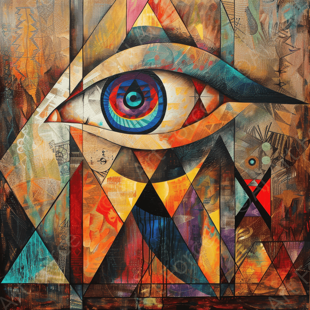 All seeing eye abstract art 2 - Shop Ai Art WebShop - Digital Art online Store