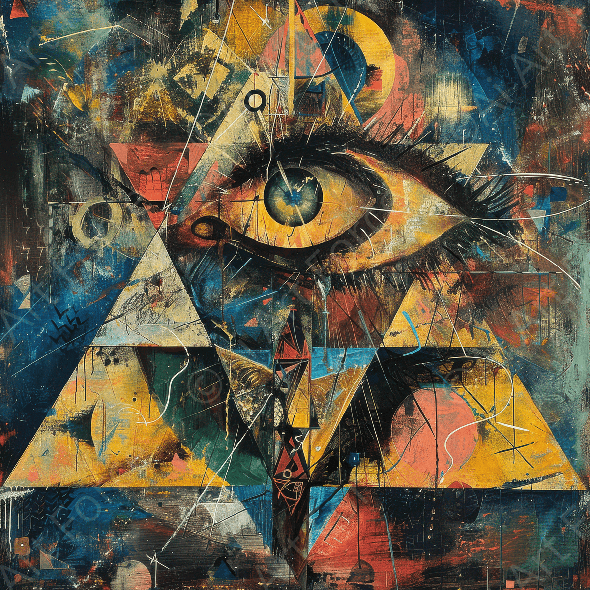 All seeing eye abstract art - Shop Ai Art WebShop - Digital Art online Store