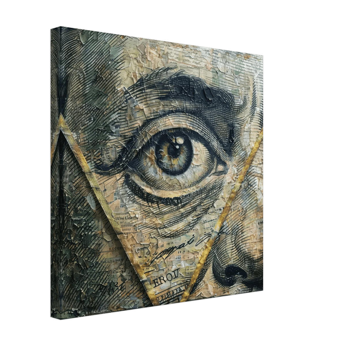 All seeing eye in a 1 dollar bill abstract art - Shop Ai Art WebShop - Digital Art online Store