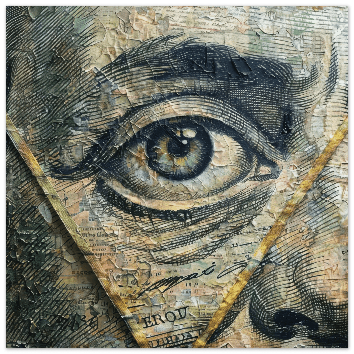 All seeing eye in a 1 dollar bill abstract art - Shop Ai Art WebShop - Digital Art online Store