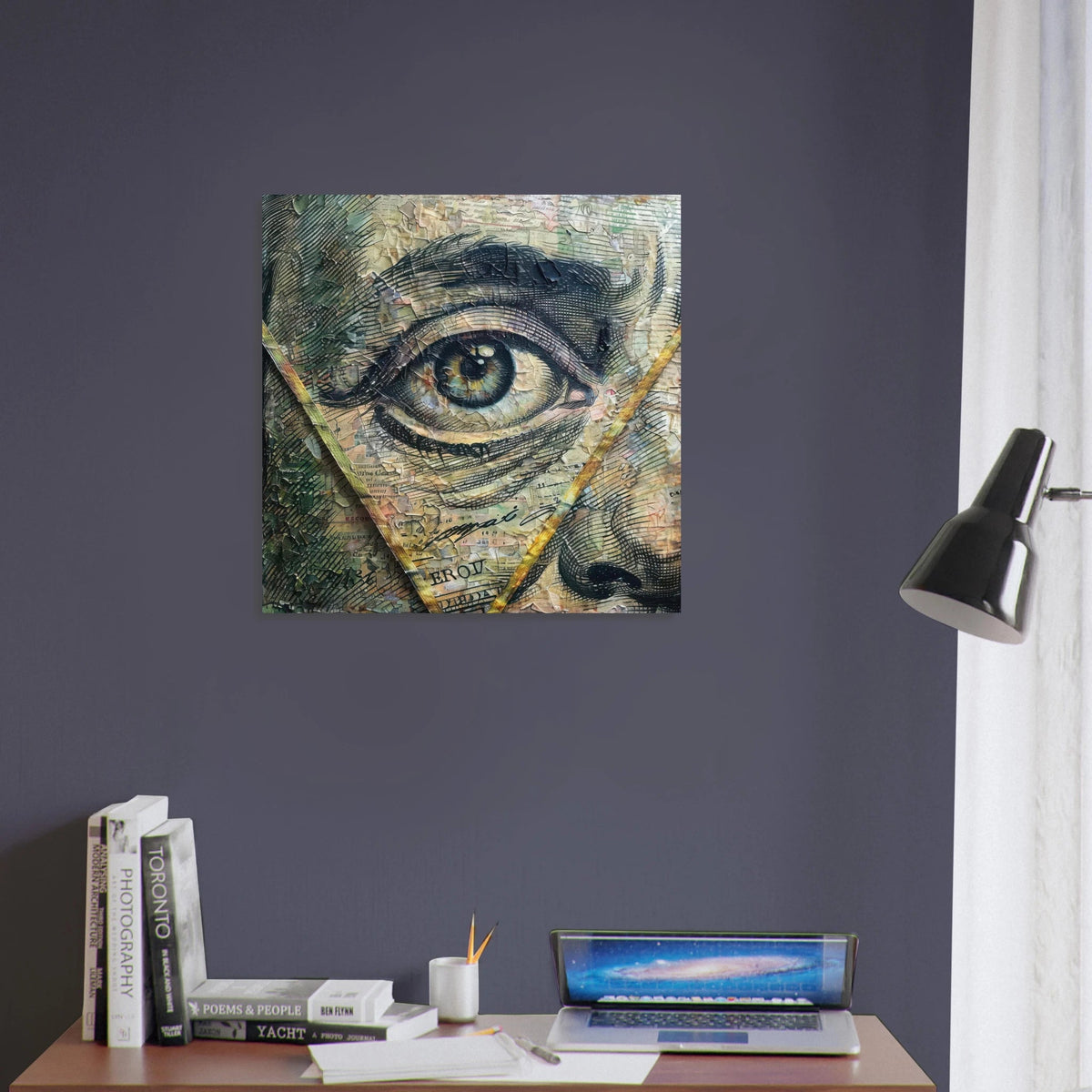 All seeing eye in a 1 dollar bill abstract art - Shop Ai Art WebShop - Digital Art online Store