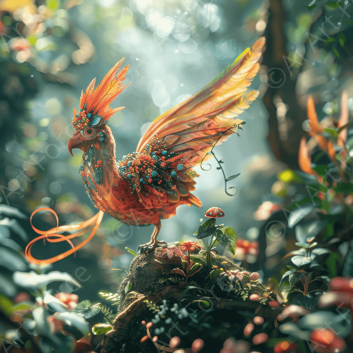 Amazing fantasy world with fantasy creatures 55m birds 3 - Shop Ai Art WebShop - Digital Art online Store