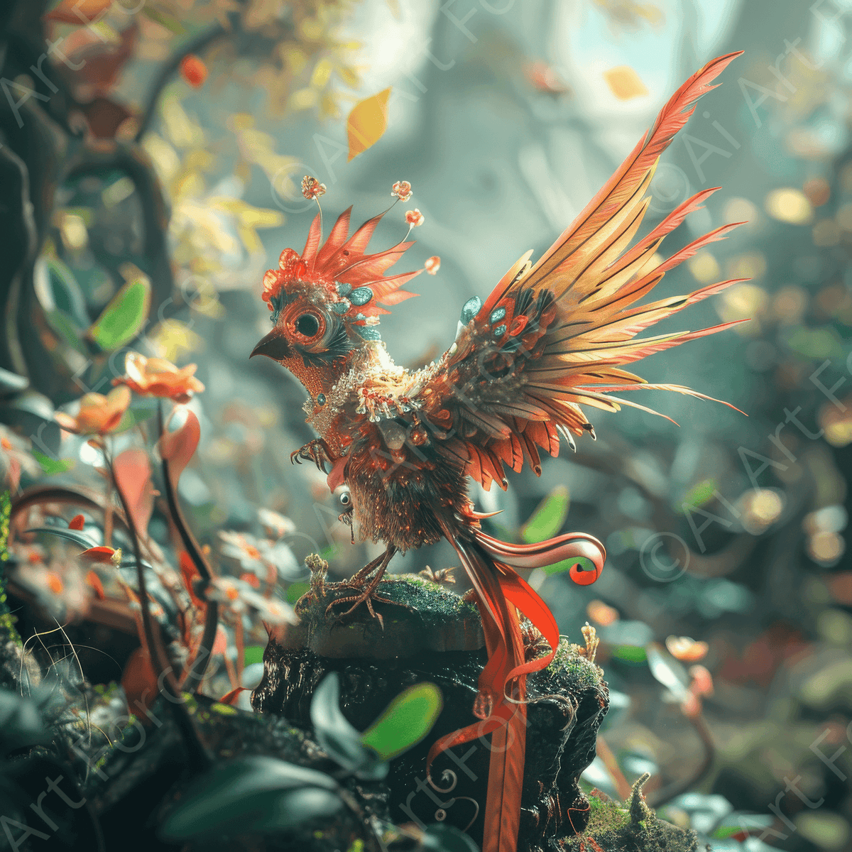 Amazing fantasy world with fantasy creatures 55m birds 7 - Shop Ai Art WebShop - Digital Art online Store