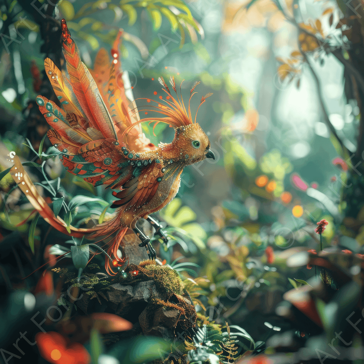 Amazing fantasy world with fantasy creatures 55m birds 8 - Shop Ai Art WebShop - Digital Art online Store