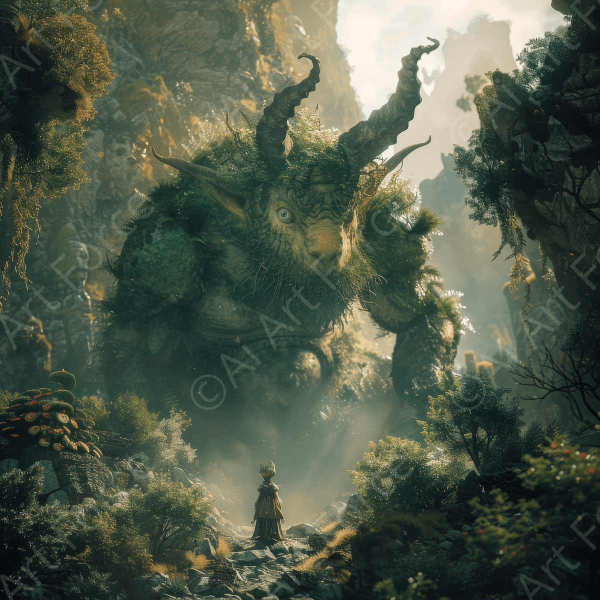 Amazing fantasy world with fantasy creatures 88mm faun 1 - Shop Ai Art WebShop - Digital Art online Store