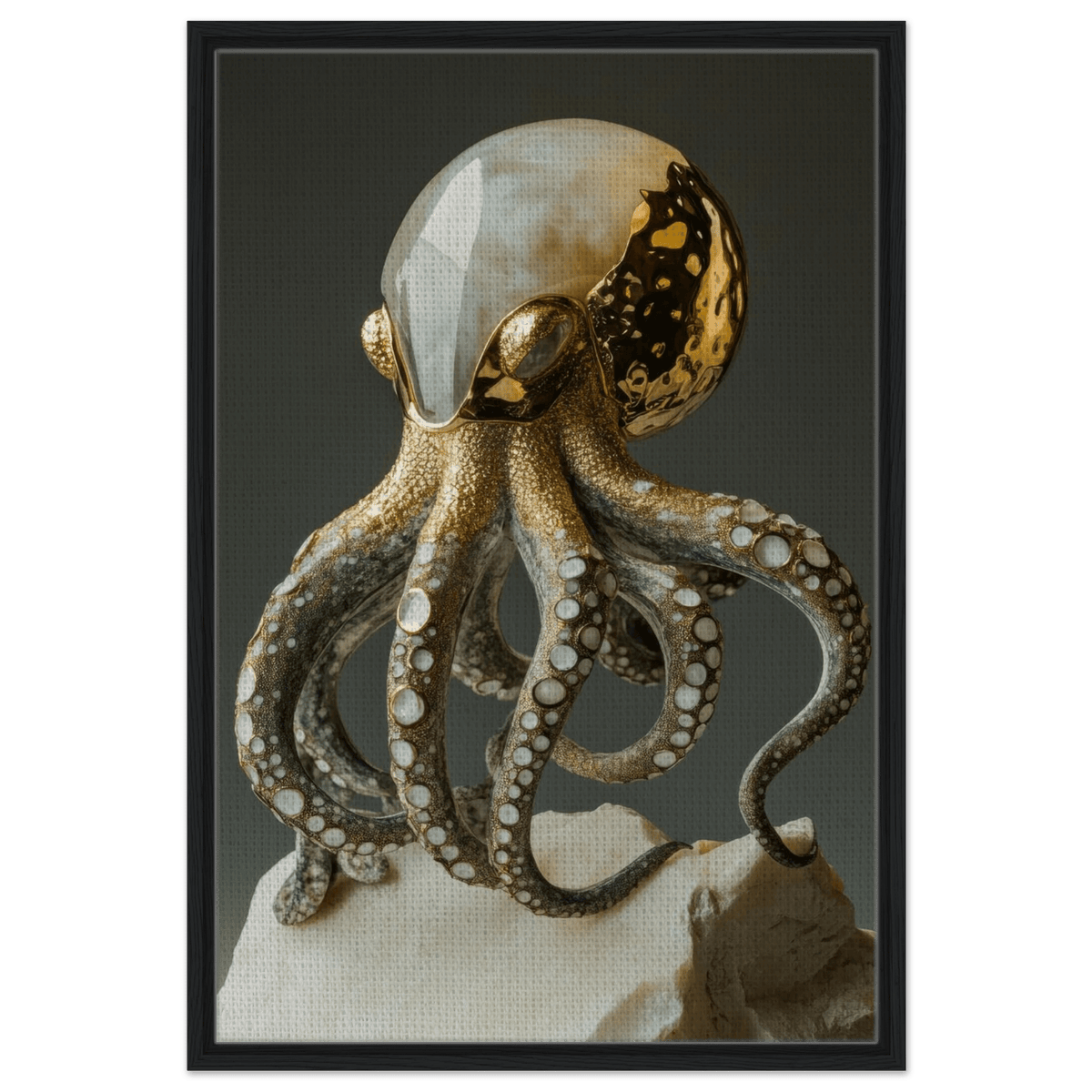 An Hybrid golden crystal octopus - Shop Ai Art WebShop - Digital Art online Store