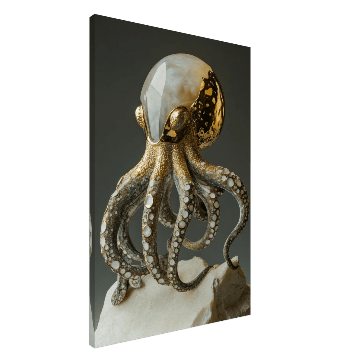 An Hybrid golden crystal octopus - Shop Ai Art WebShop - Digital Art online Store