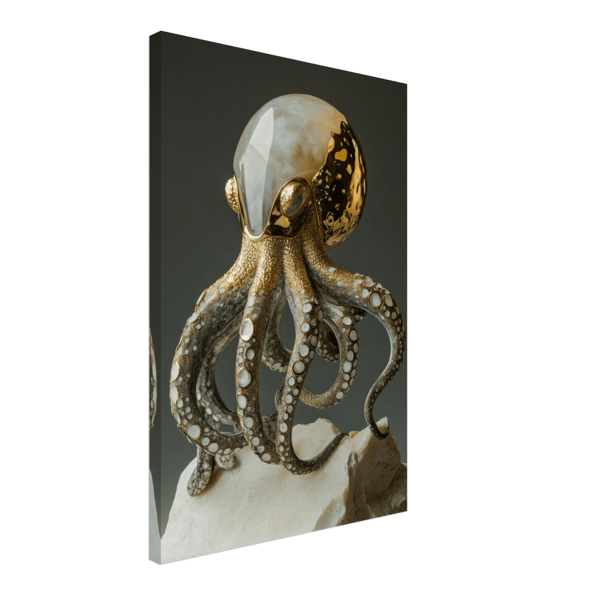 An Hybrid golden crystal octopus - Shop Ai Art WebShop - Digital Art online Store