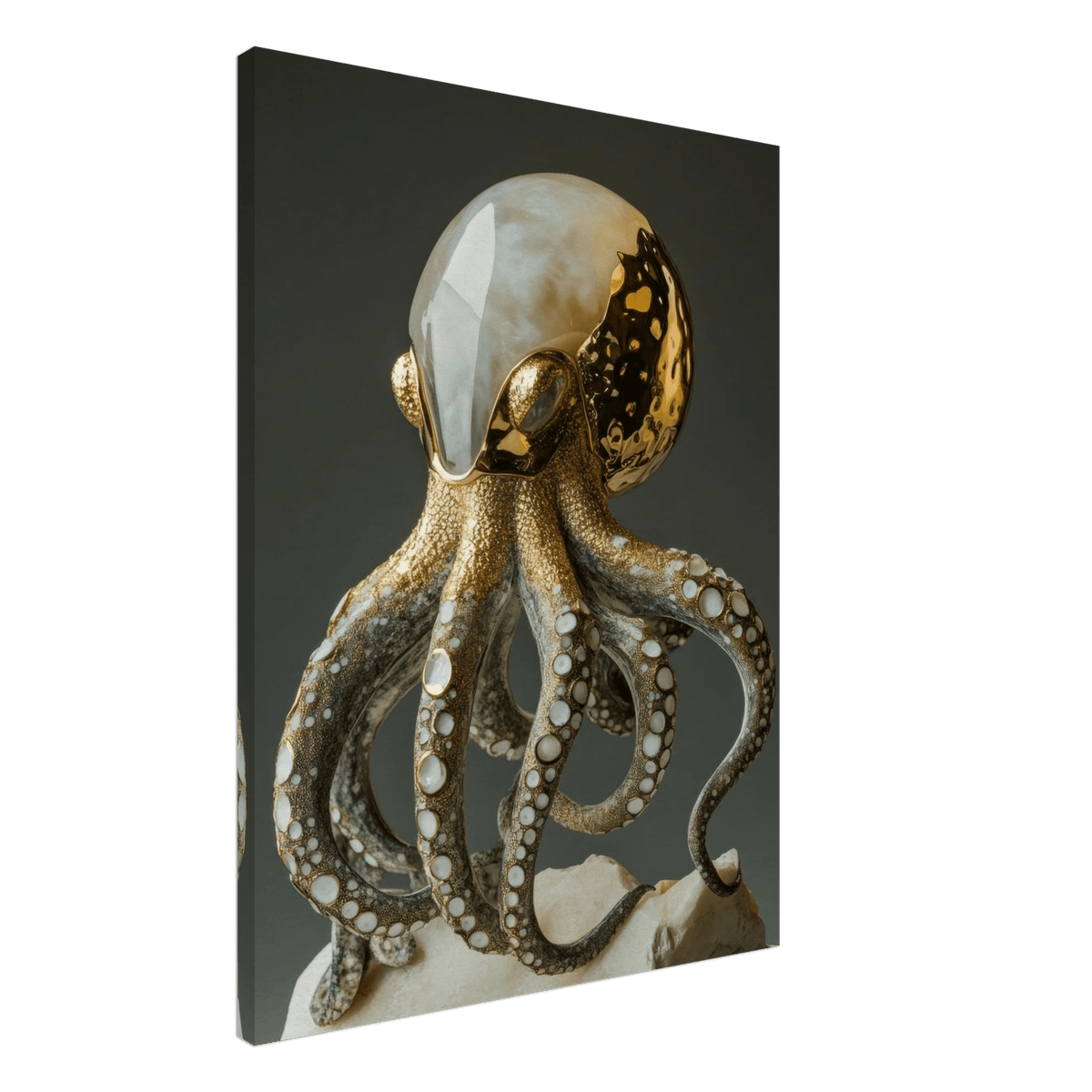 An Hybrid golden crystal octopus - Shop Ai Art WebShop - Digital Art online Store