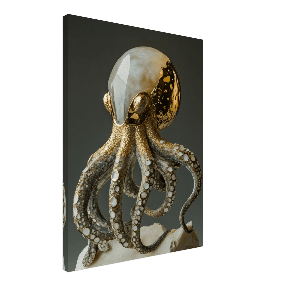 An Hybrid golden crystal octopus - Shop Ai Art WebShop - Digital Art online Store