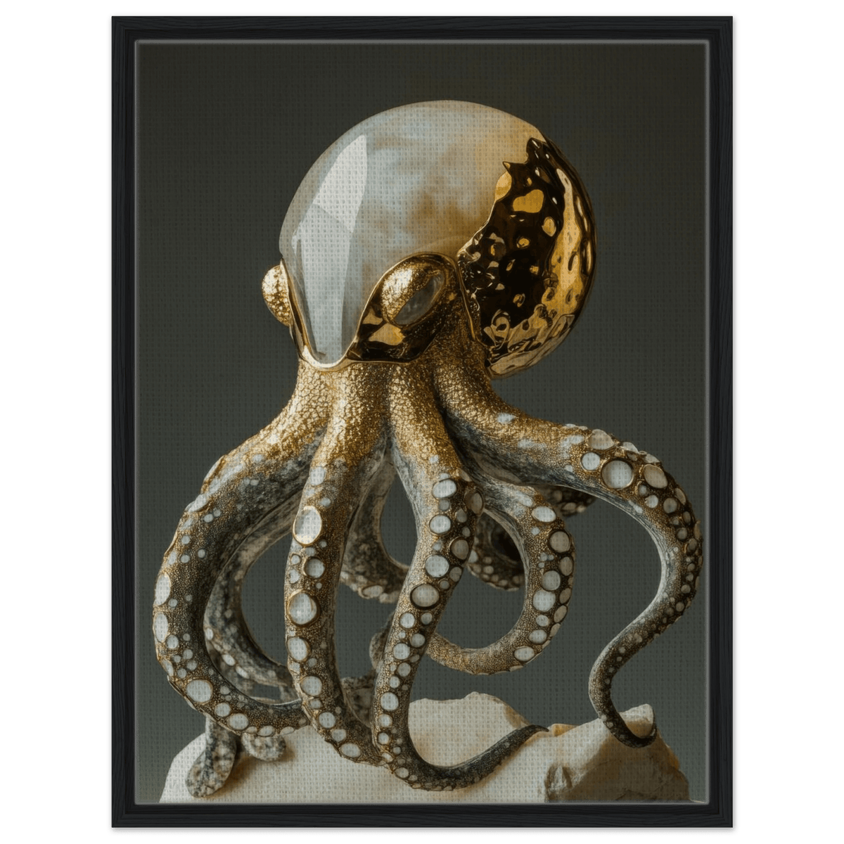An Hybrid golden crystal octopus - Shop Ai Art WebShop - Digital Art online Store