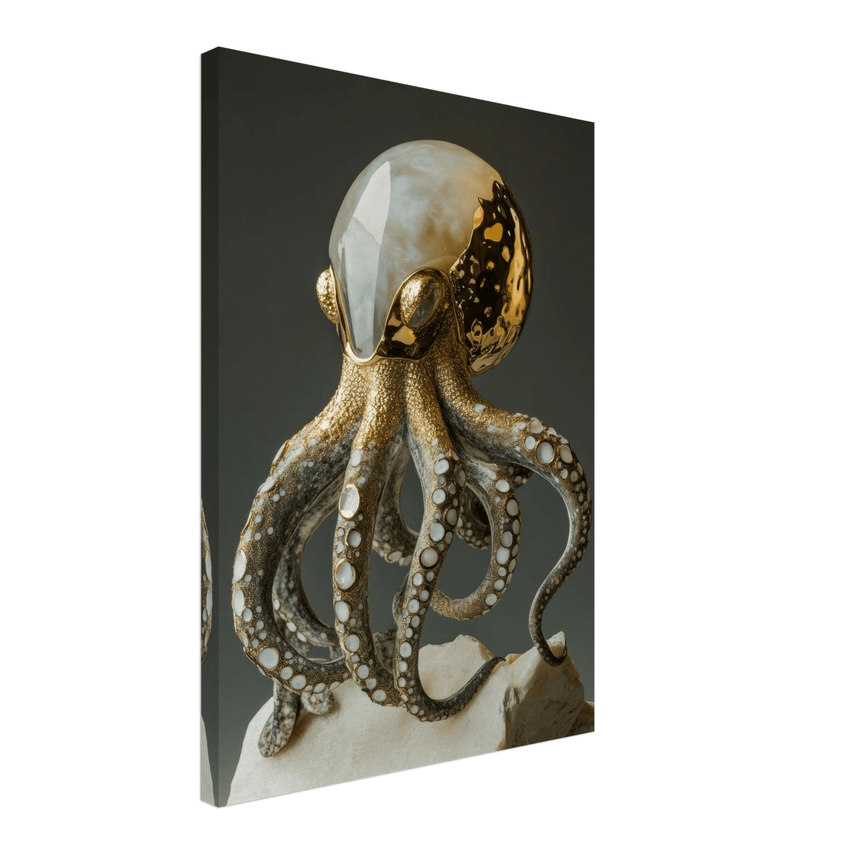 An Hybrid golden crystal octopus - Shop Ai Art WebShop - Digital Art online Store
