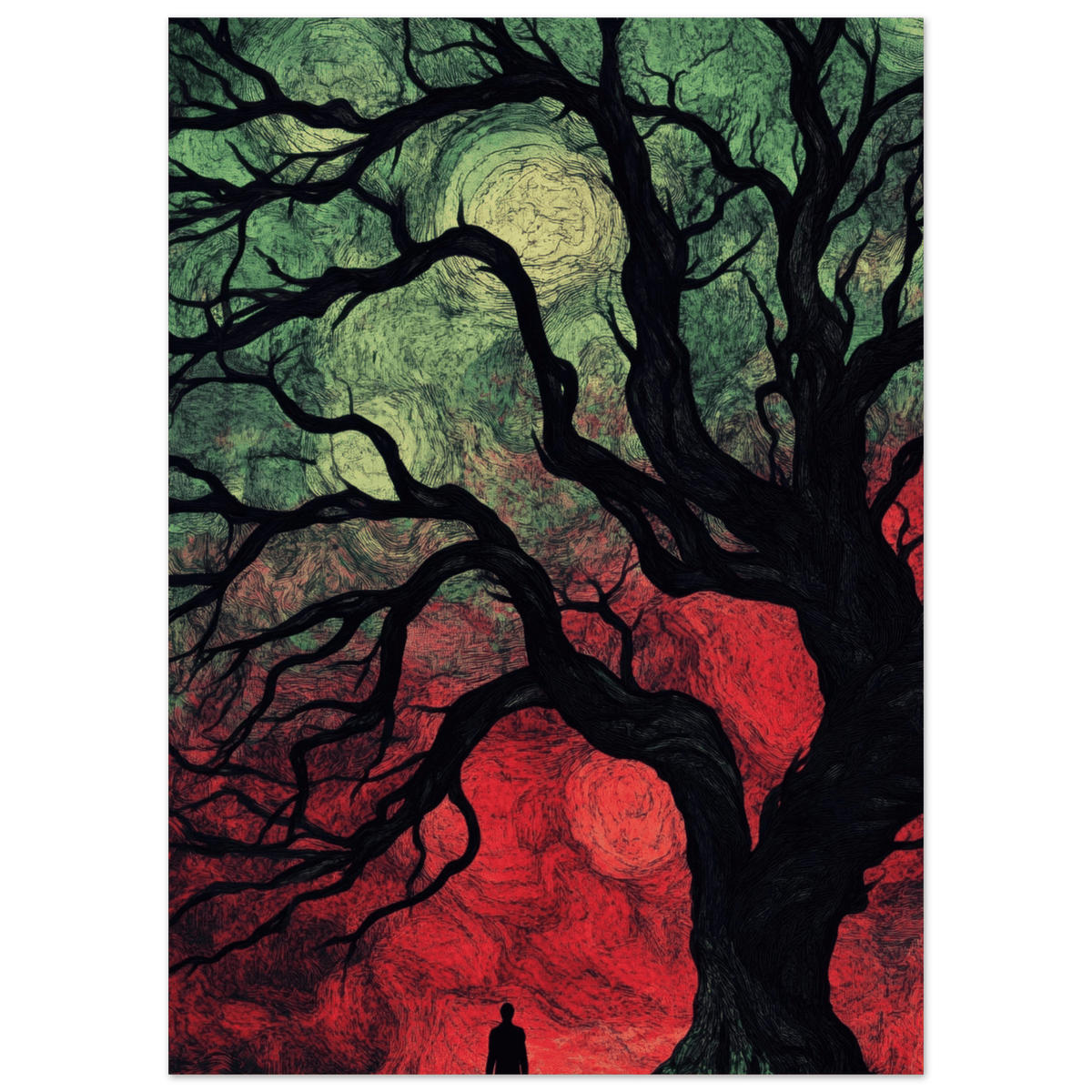 Ancient trees twist into monstrous contorted fig 1 - Shop Ai Art WebShop - Digital Art online Store