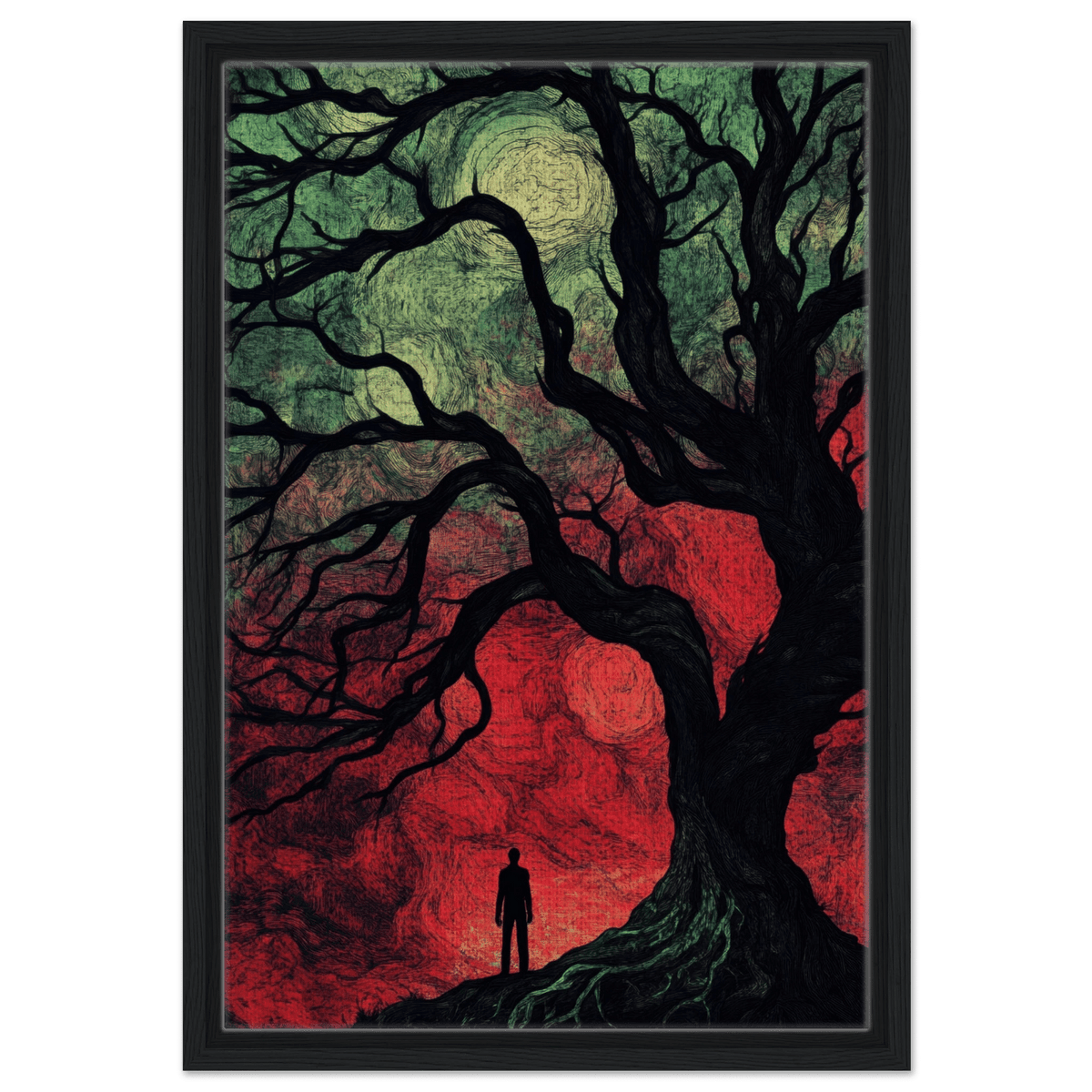 Ancient trees twist into monstrous contorted fig 1 - Shop Ai Art WebShop - Digital Art online Store
