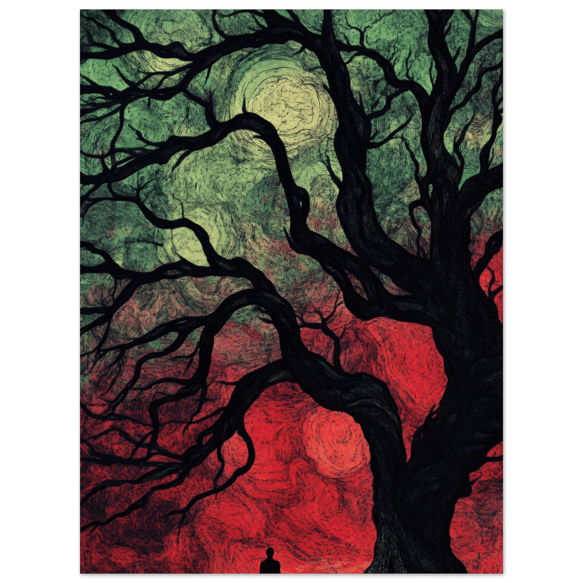 Ancient trees twist into monstrous contorted fig 1 - Shop Ai Art WebShop - Digital Art online Store
