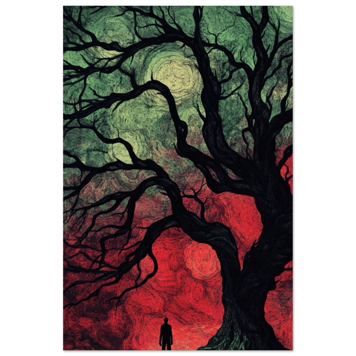 Ancient trees twist into monstrous contorted fig 1 - Shop Ai Art WebShop - Digital Art online Store