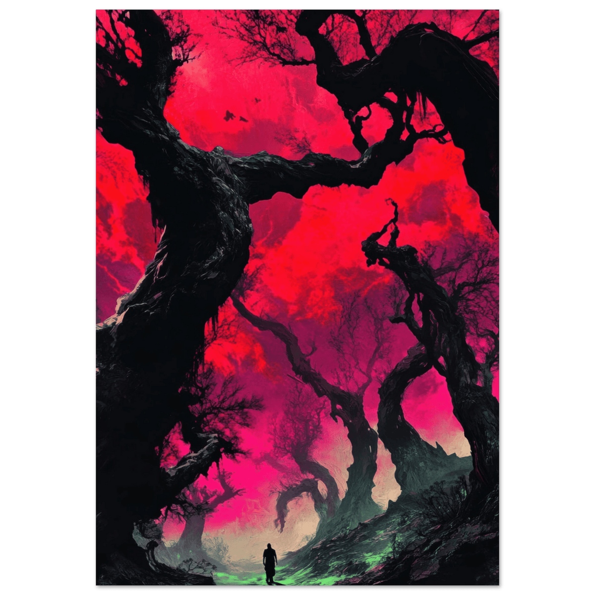 Ancient trees twist into monstrous contorted fig 2 - Shop Ai Art WebShop - Digital Art online Store