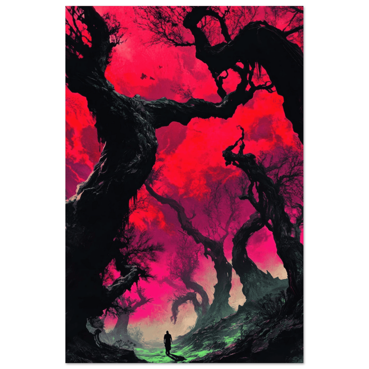 Ancient trees twist into monstrous contorted fig 2 - Shop Ai Art WebShop - Digital Art online Store